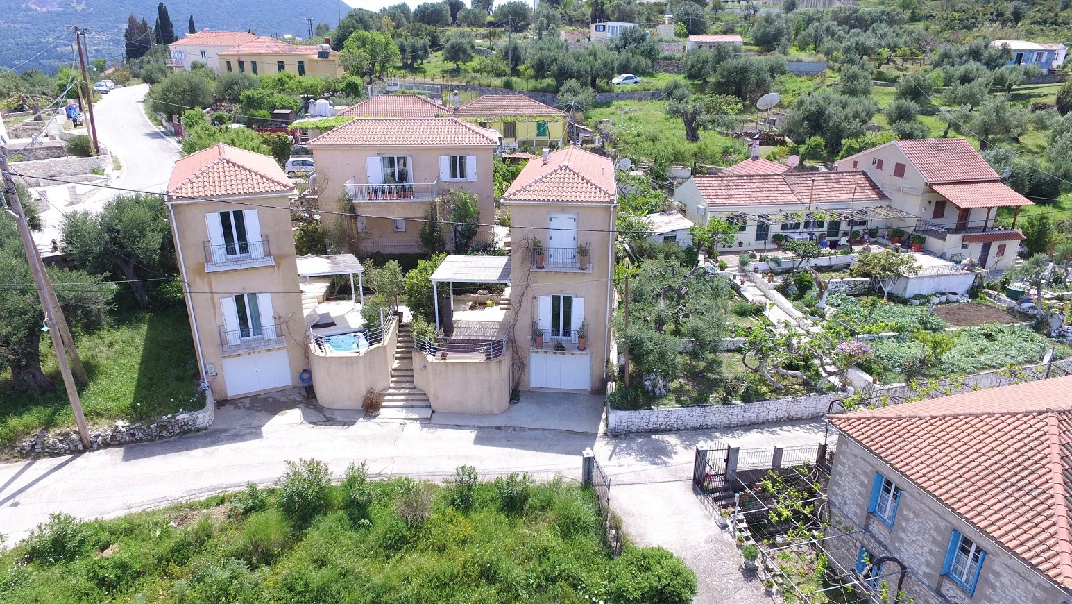 Aerial view of house for sale Ithaca Greece, Ag Saranda