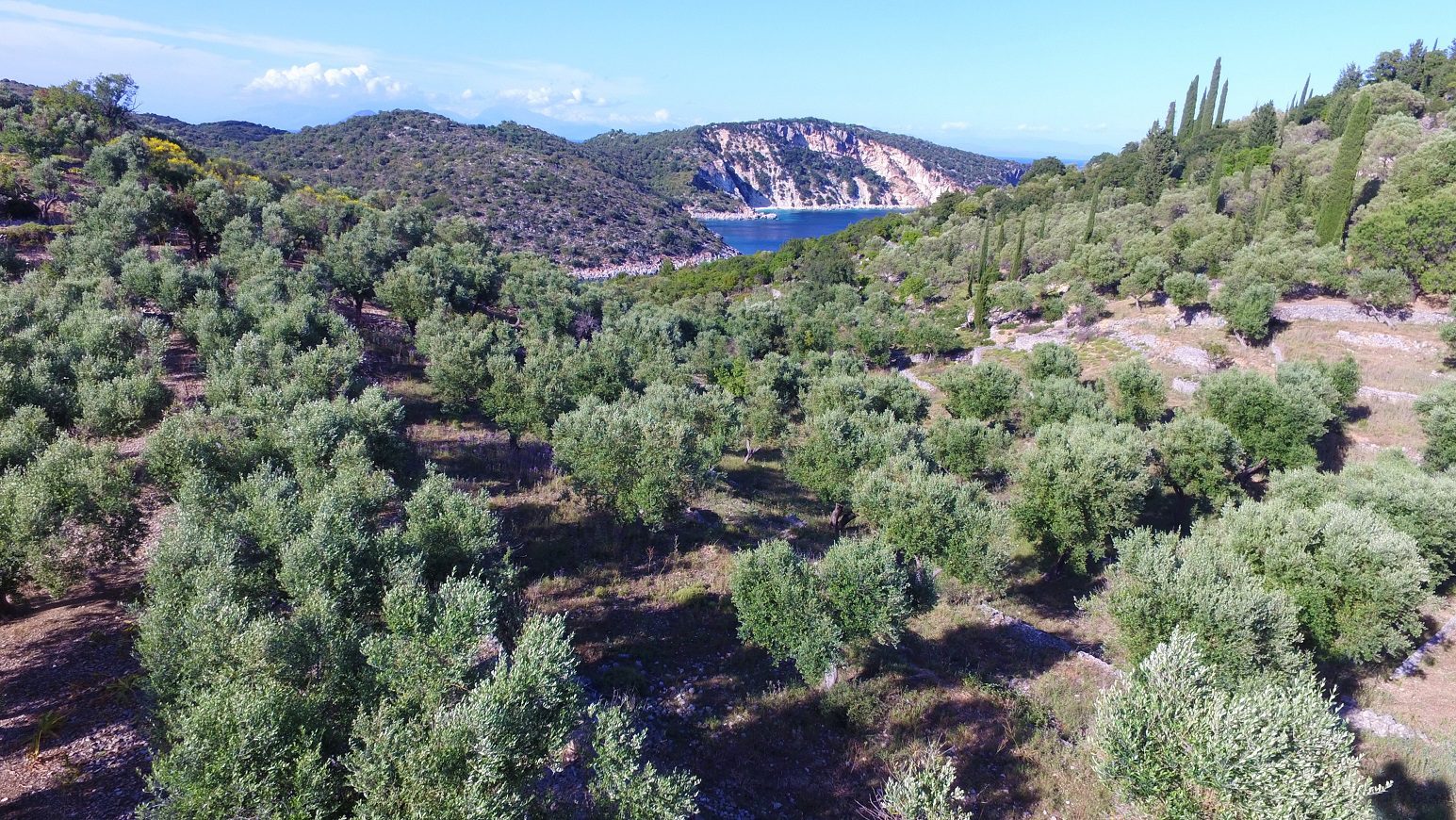 View from land for sale on Ithaca Greece, Vathi