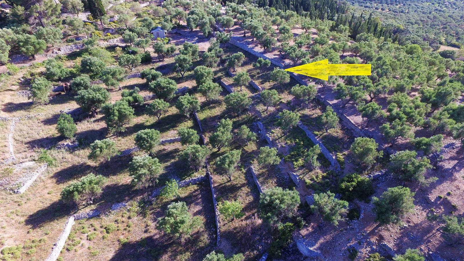Aerial of land for sale on Ithaca Greece, Vathi