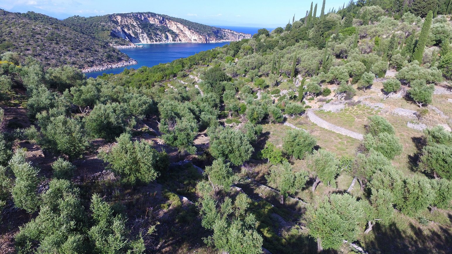 View from land for sale on Ithaca Greece, Vathi