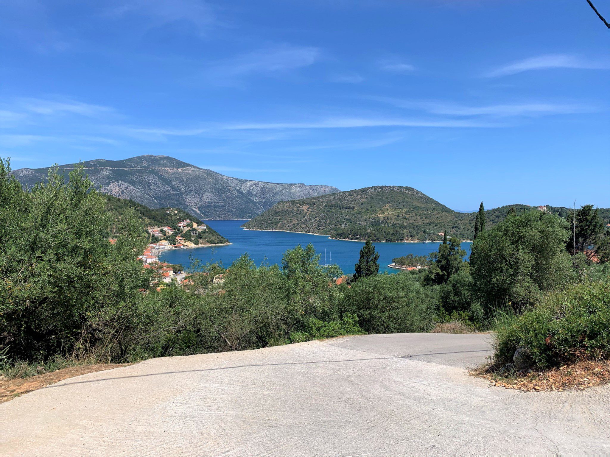 Road to land for sale on Ithaca Greece, Vathi