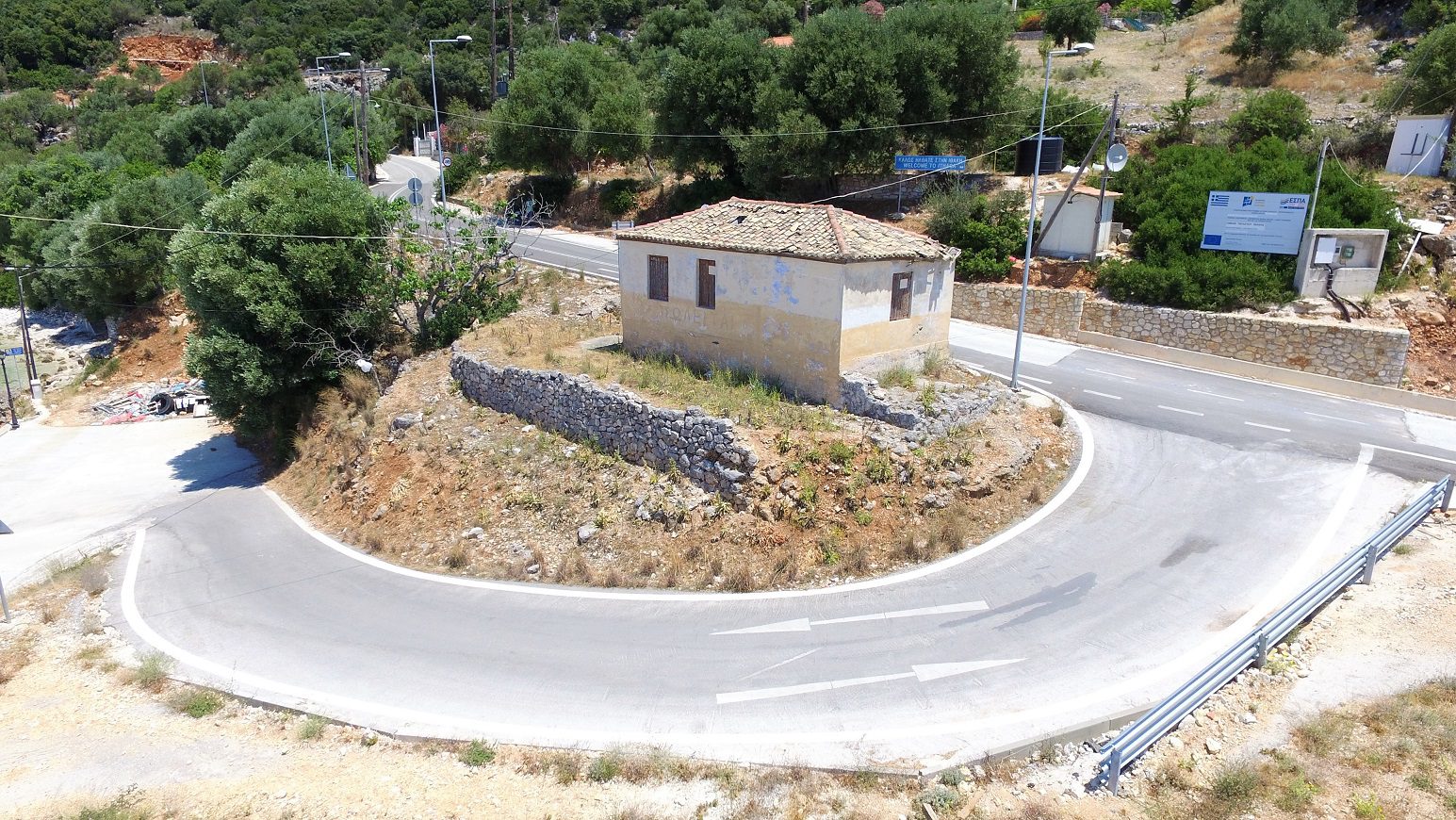 Aerial view of building for sale Ithaca Greece, Piso Aetos