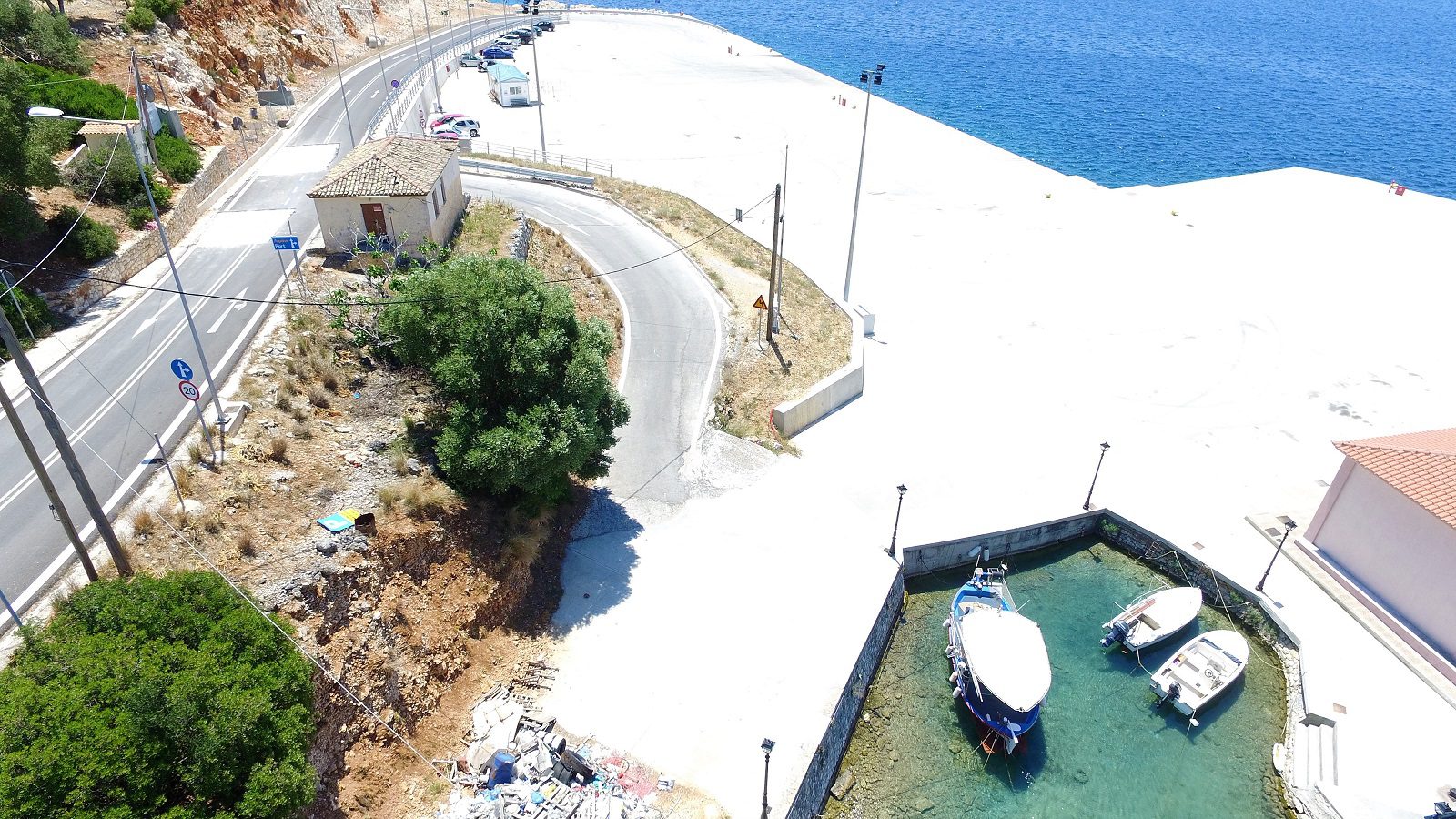 Aerial view of building for sale Ithaca Greece, Piso Aetos