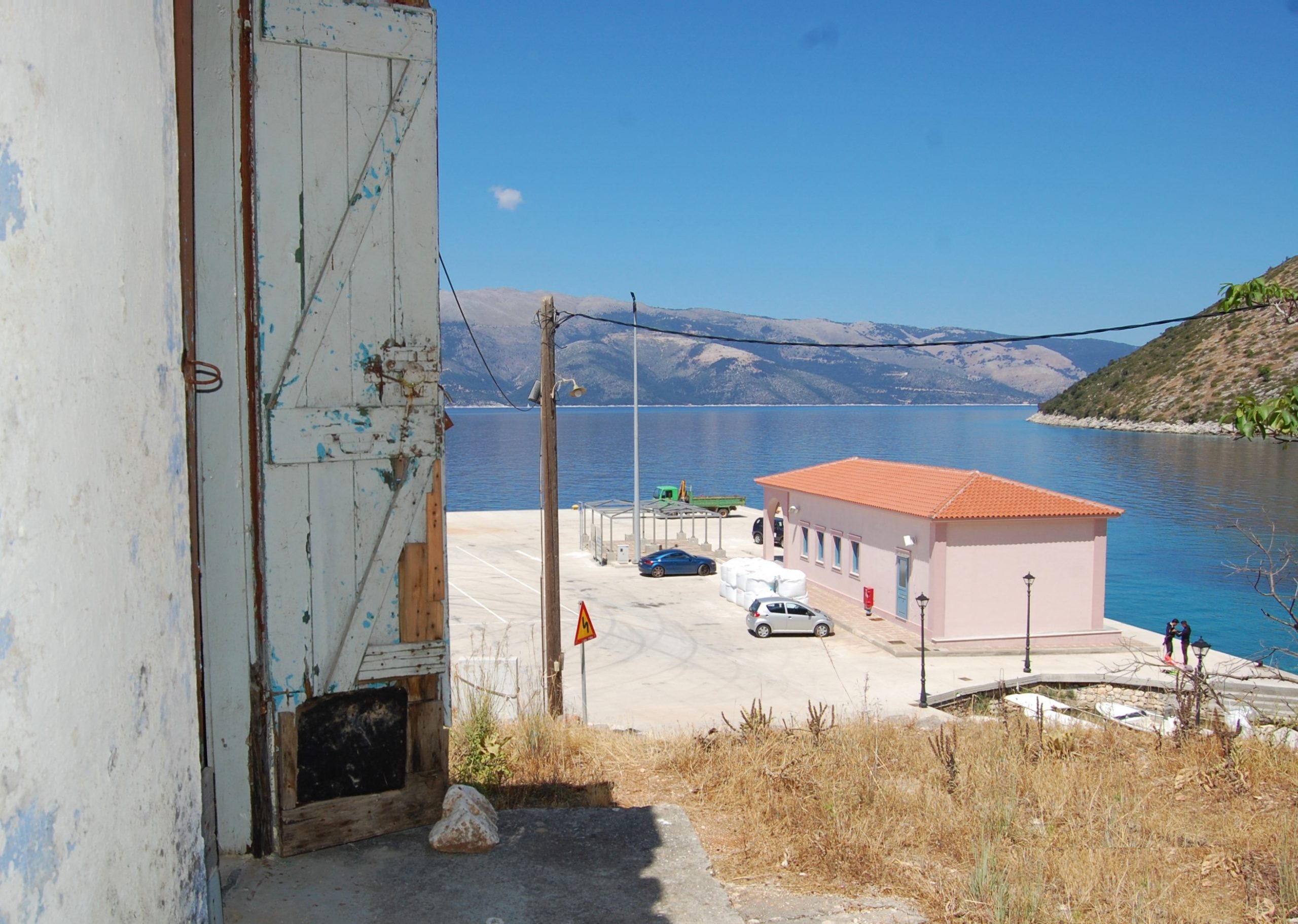 Distant view of house for sale on Ithaca Greece, Piso Aetos