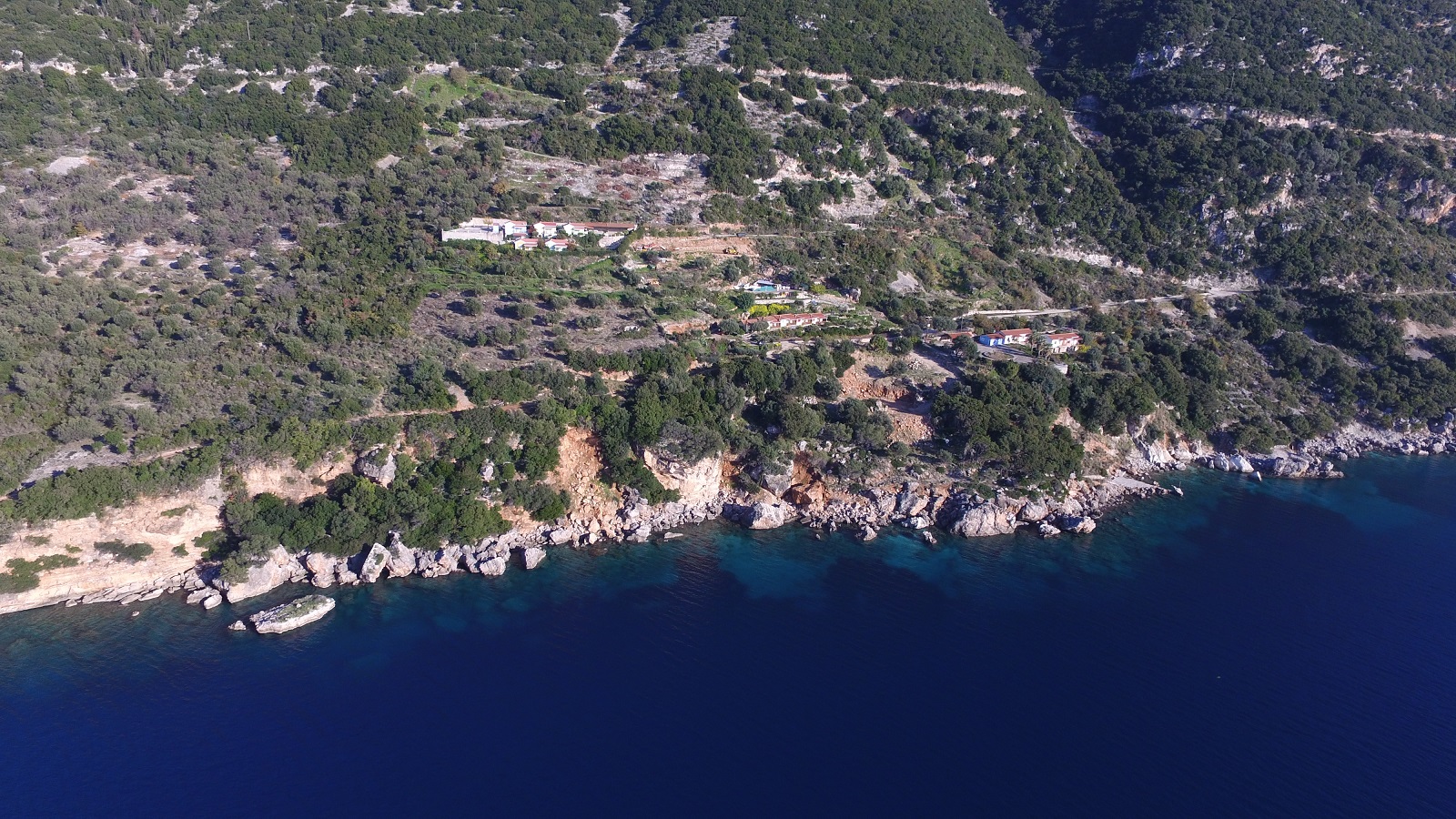 Aerial view of house for sale in Ithaca Greece, Stavros