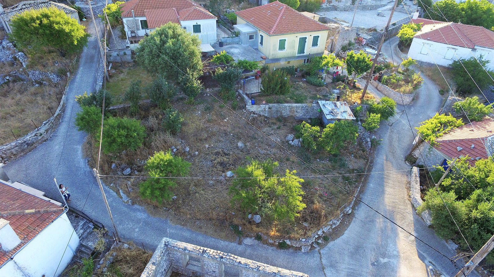 Aerial view of land for sale Ithaca Greece, Anoghi
