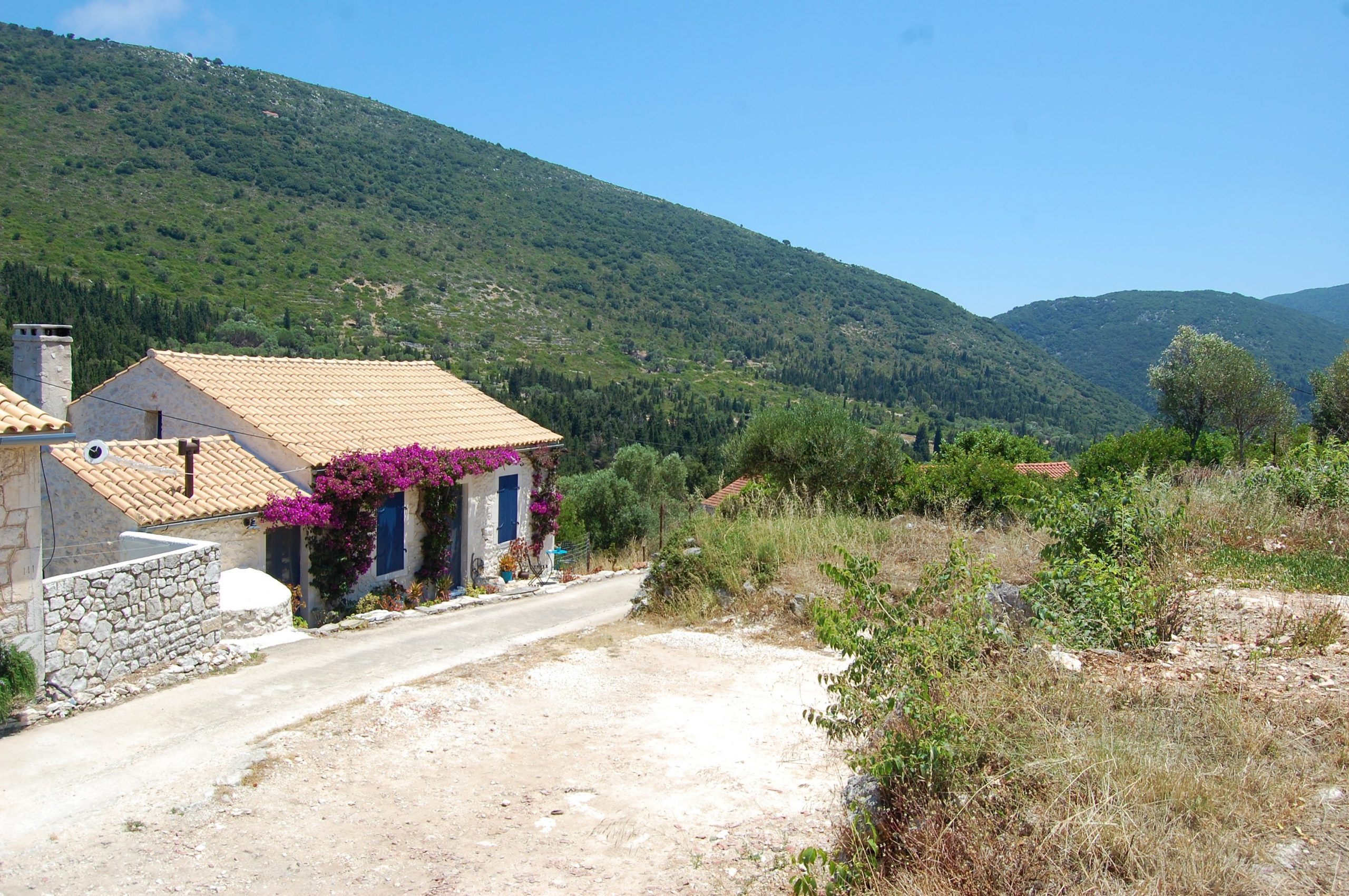 Landscape and terrain of land for sale on Ithaca Greece, Ag Saranta