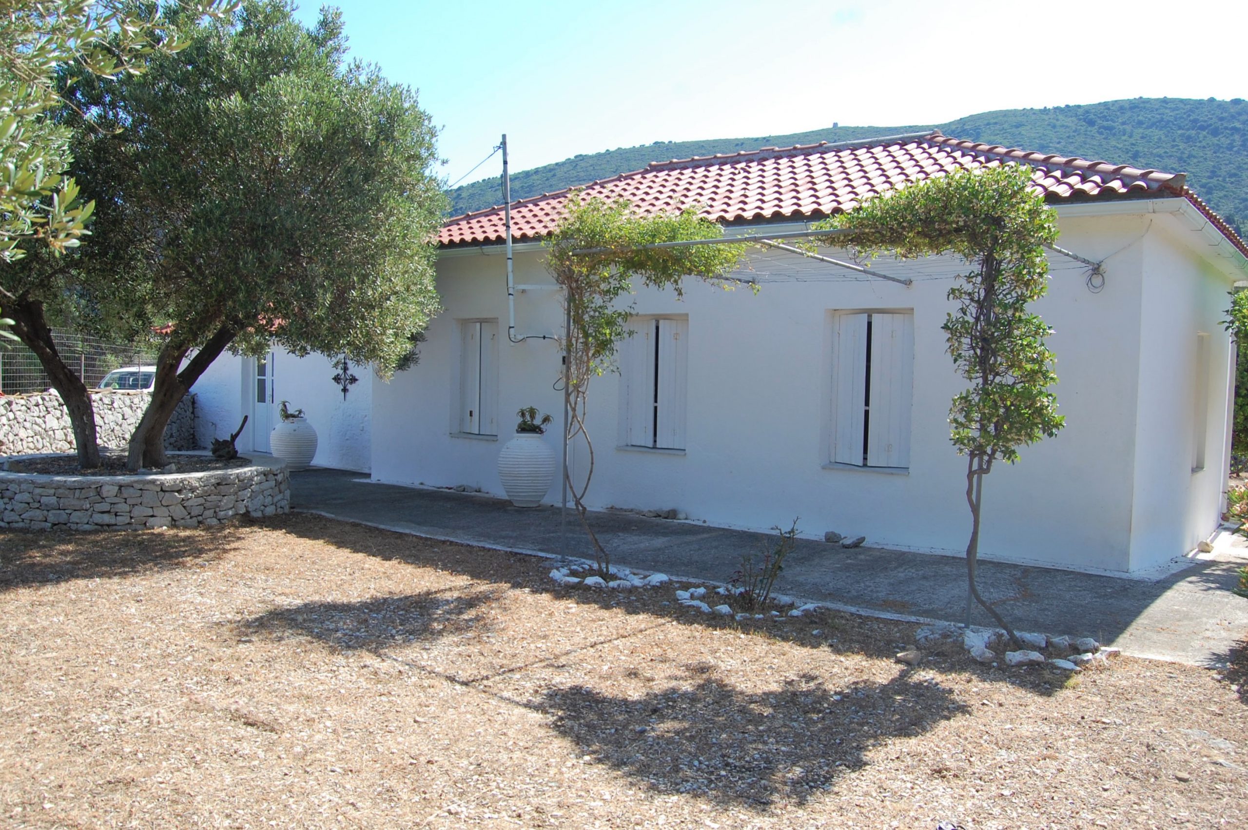 Outside terrace of holiday House for Rent on Ithaca Greece, Afales