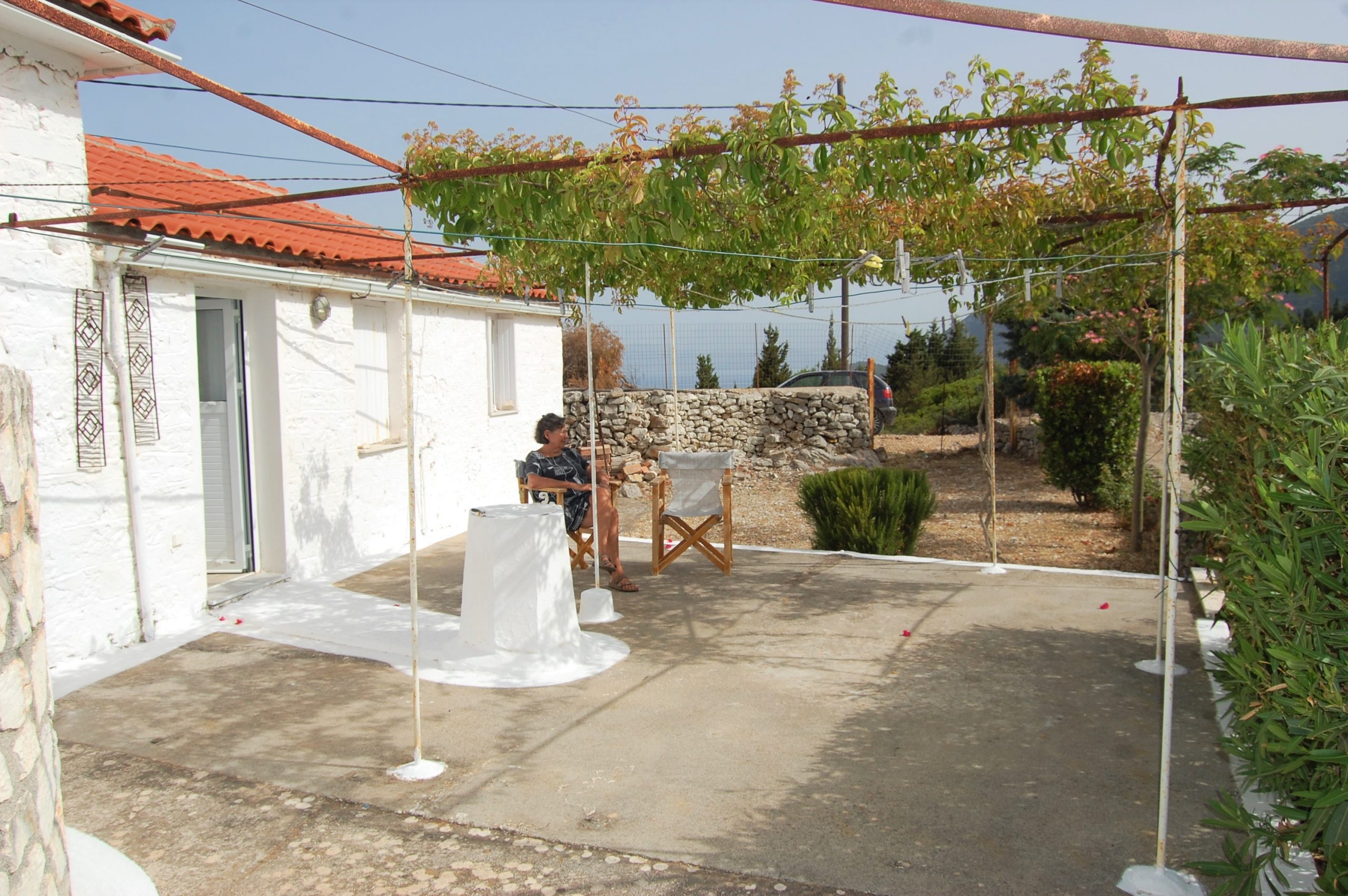 Outside terrace of holiday house for Rent on Ithaca Greece, Afales