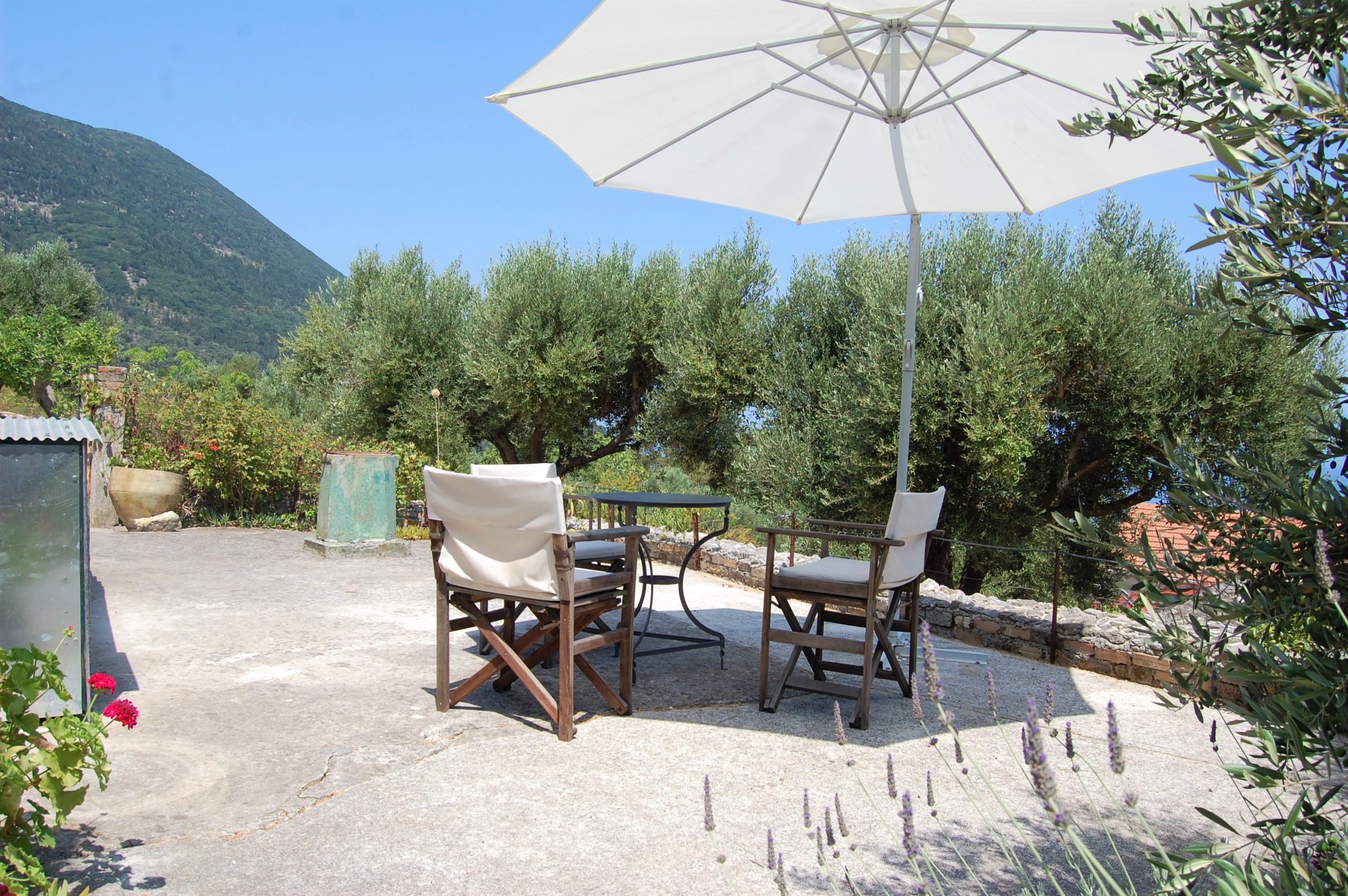 Outdoor terrace of house for sale in Ithaca Greece,Ag Saranta