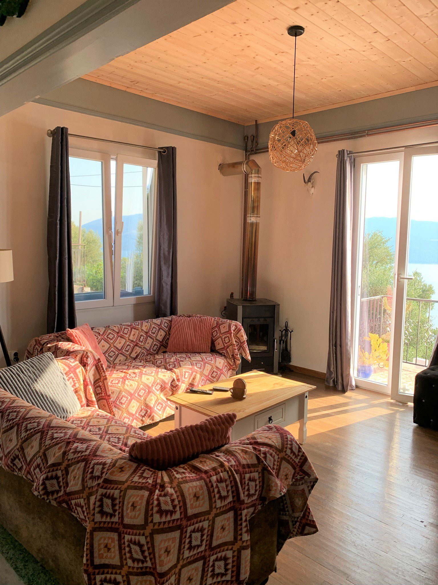 Living room of house for sale in Ithaca Greece, Lefki