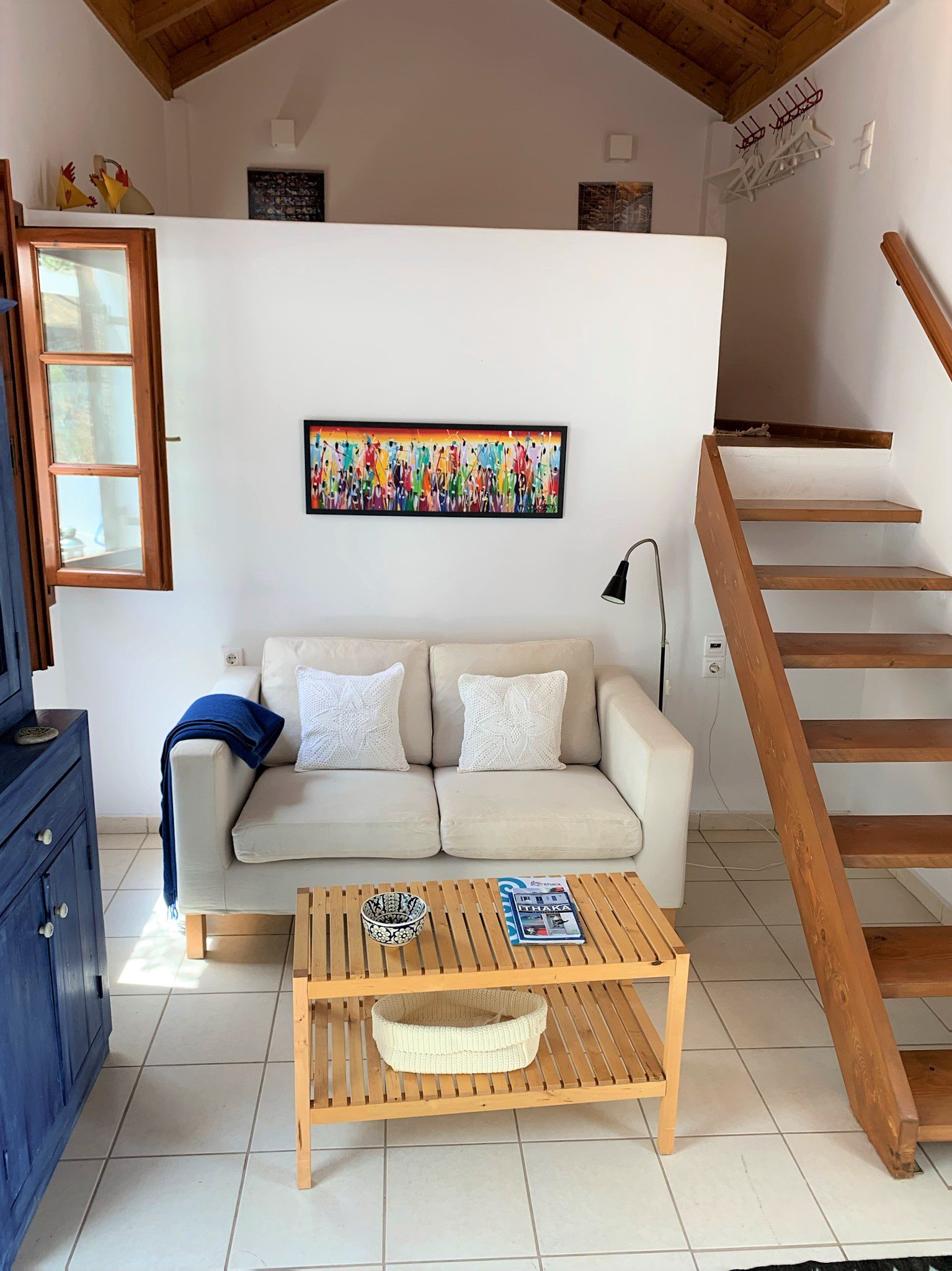Living room of Rbnb guest house for sale in Ithaca Greece, Vathi