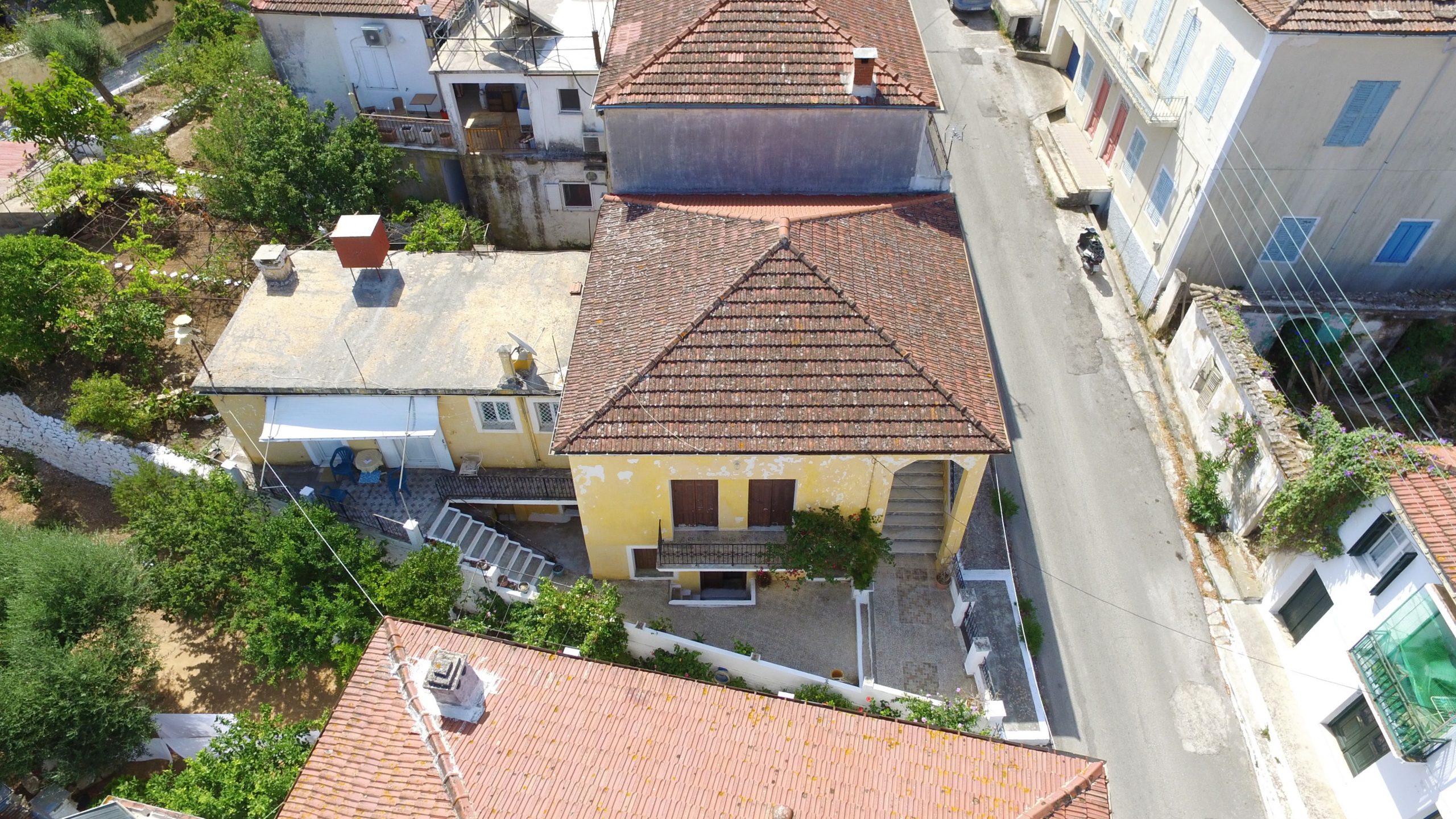 Aerial views of house for sale in Ithaca Greece, Vathi