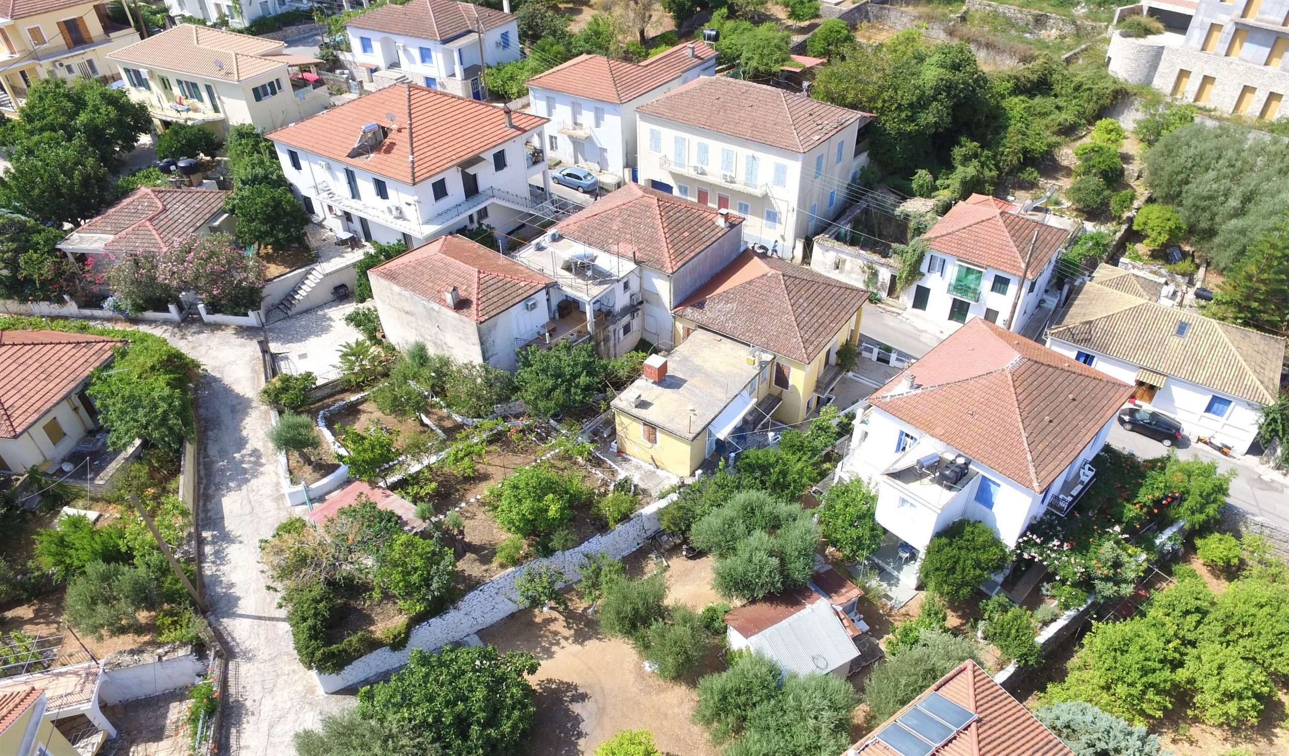 Aerial views of house for sale in Ithaca Greece, Vathi