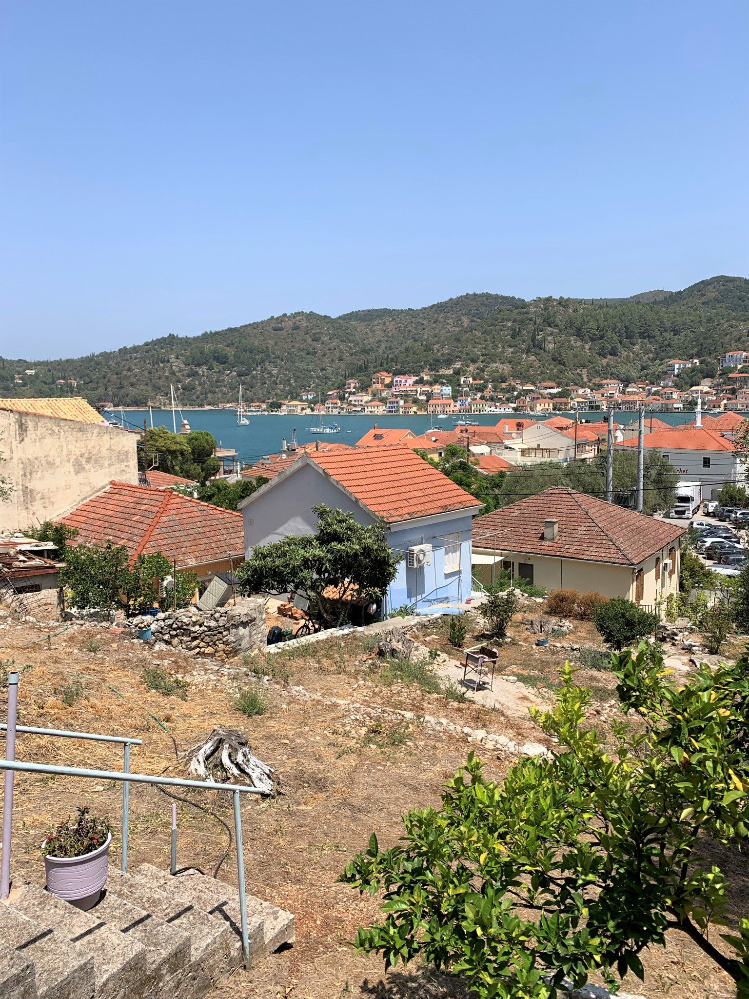 Sea view from land for sale in Ithaca Greece, Vathi