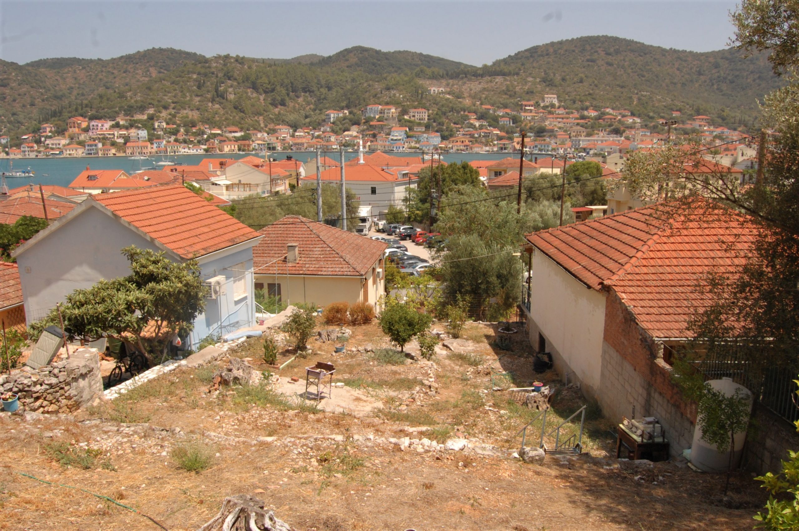 Landscape and terrain from land for sale in Ithaca Greece, Vathi