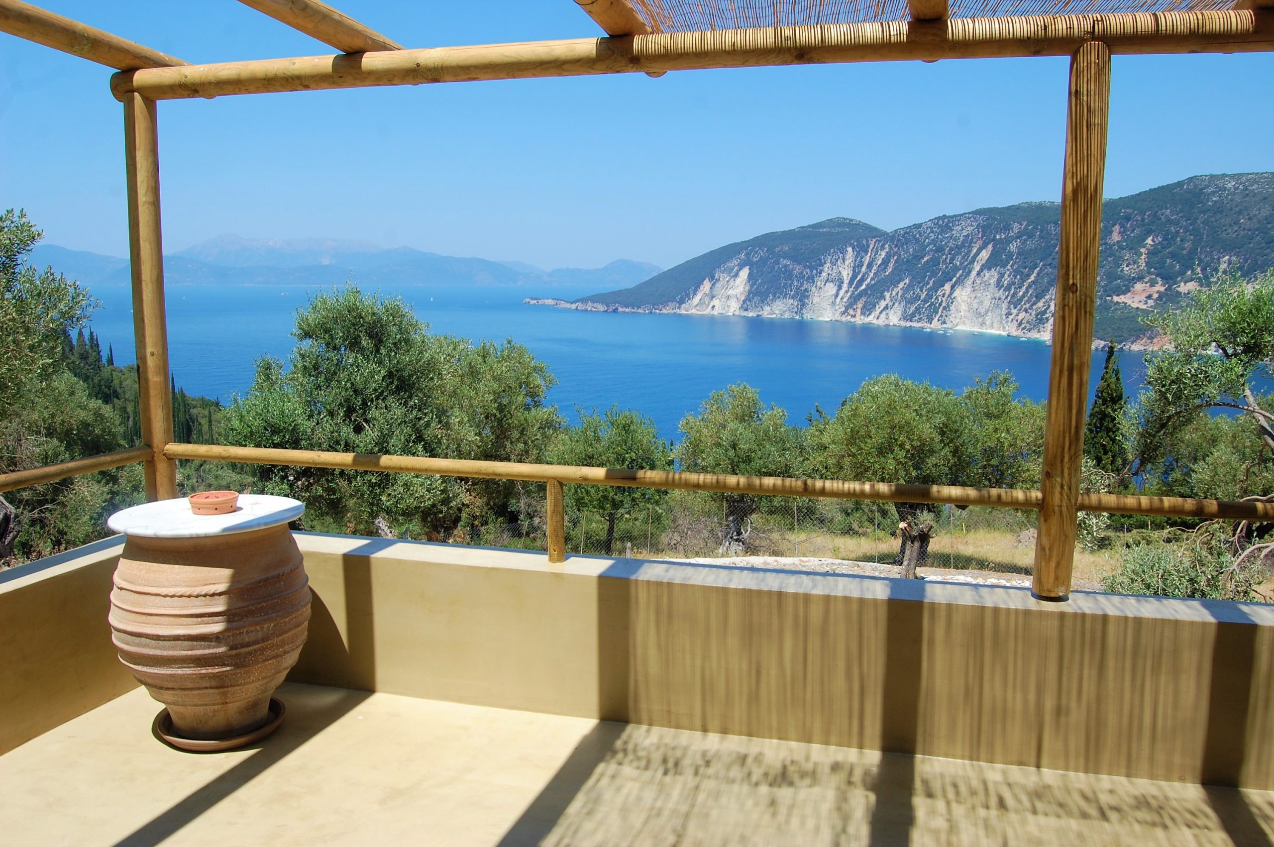Views and outdoor space of house for rent in Ithaca Greece,Kolleri