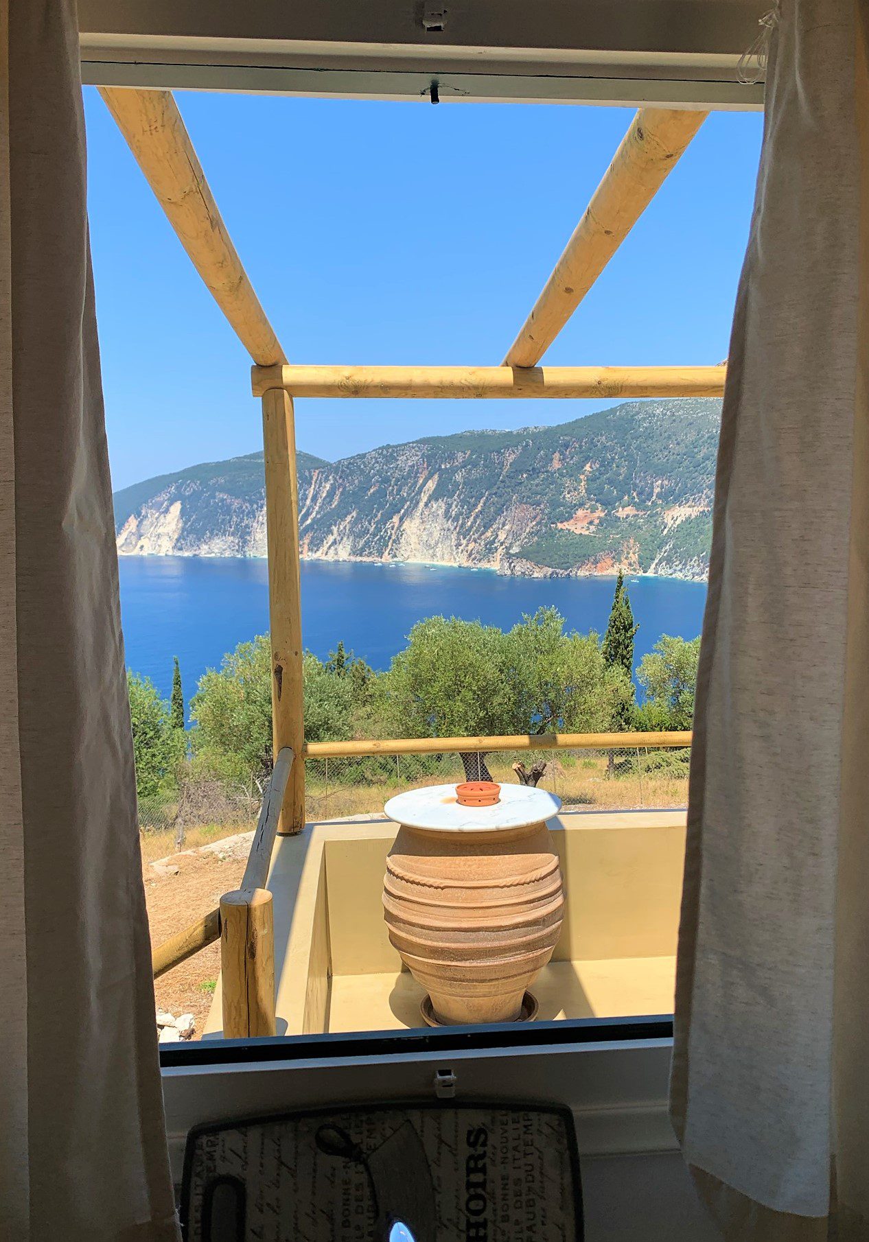 Balcony views of house for rent in Ithaca Greece,Kolleri