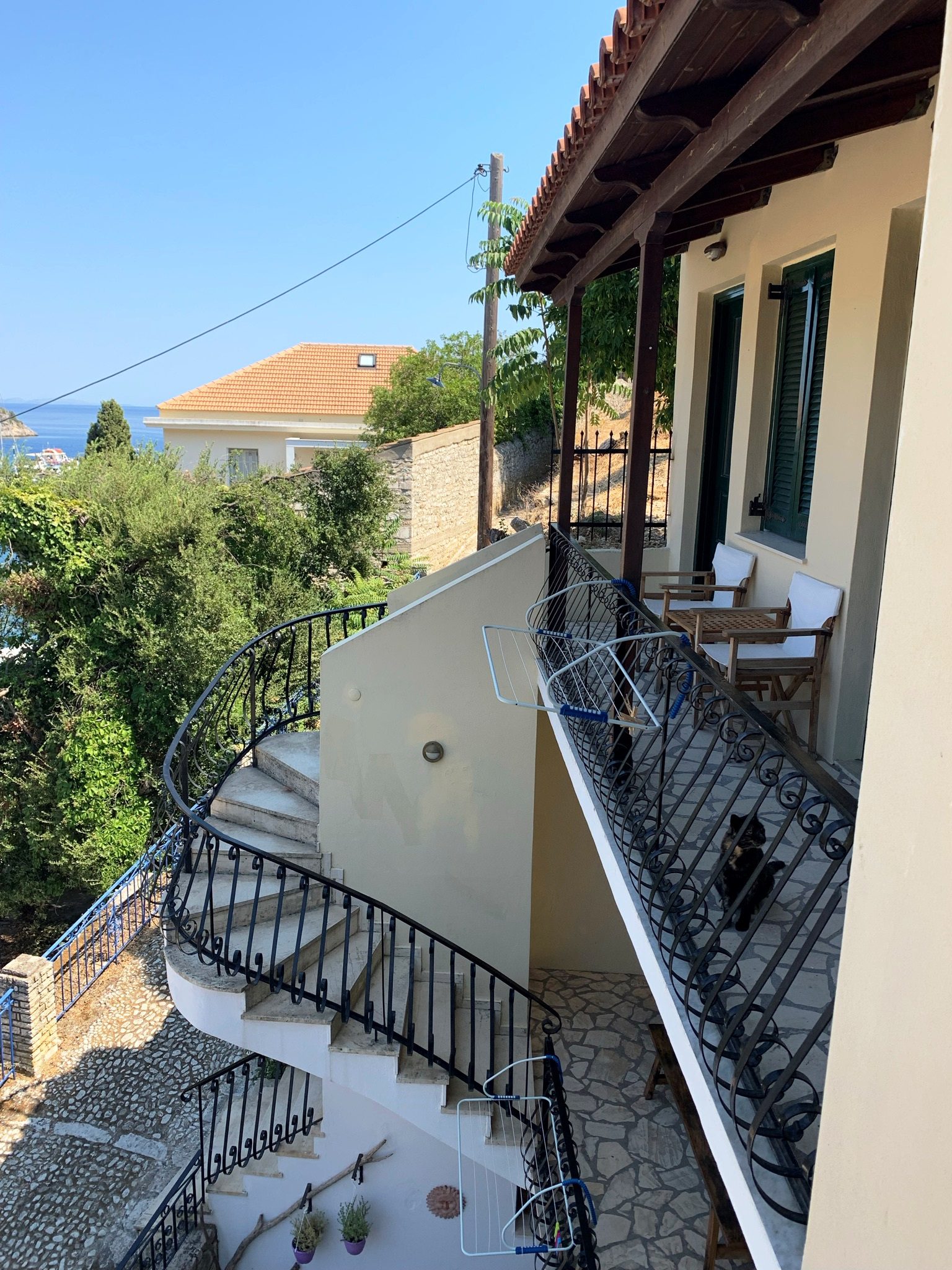 Balcony of apartments for sale in Ithaca Greece, Kioni