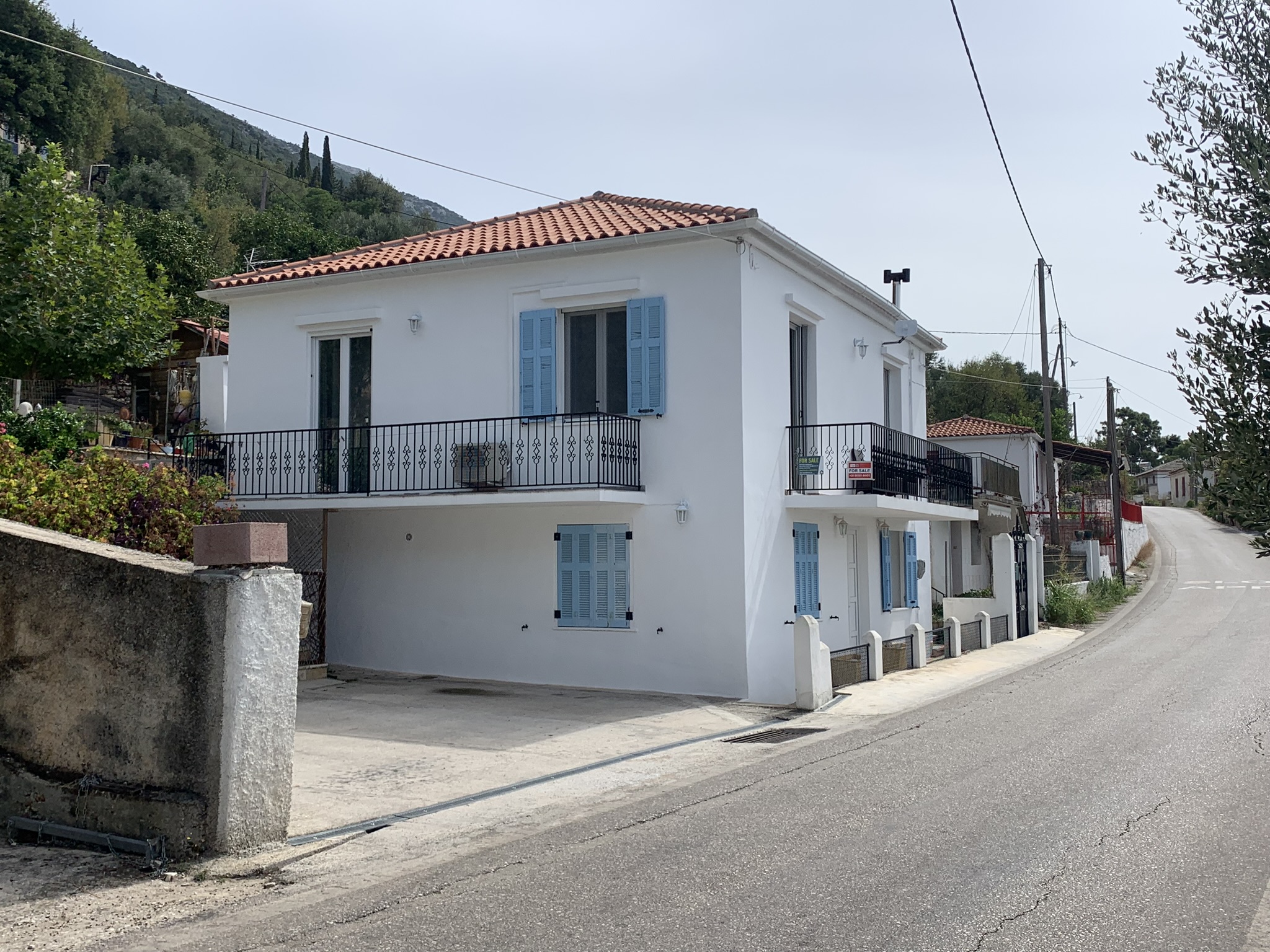Exterior of house for sale on Ithaca, Greece, Lefki