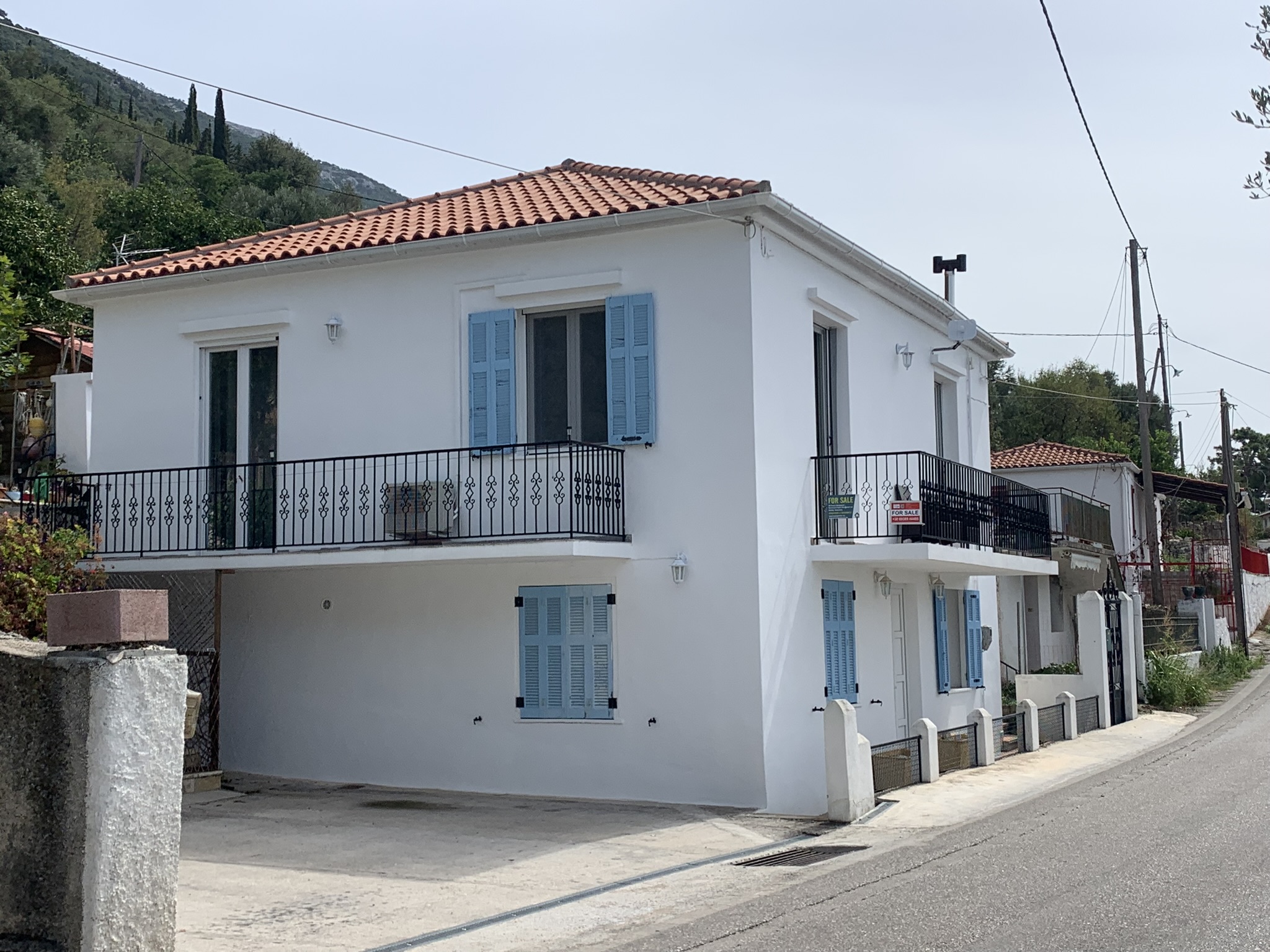 Exterior of house for sale on Ithaca, Greece, Lefki