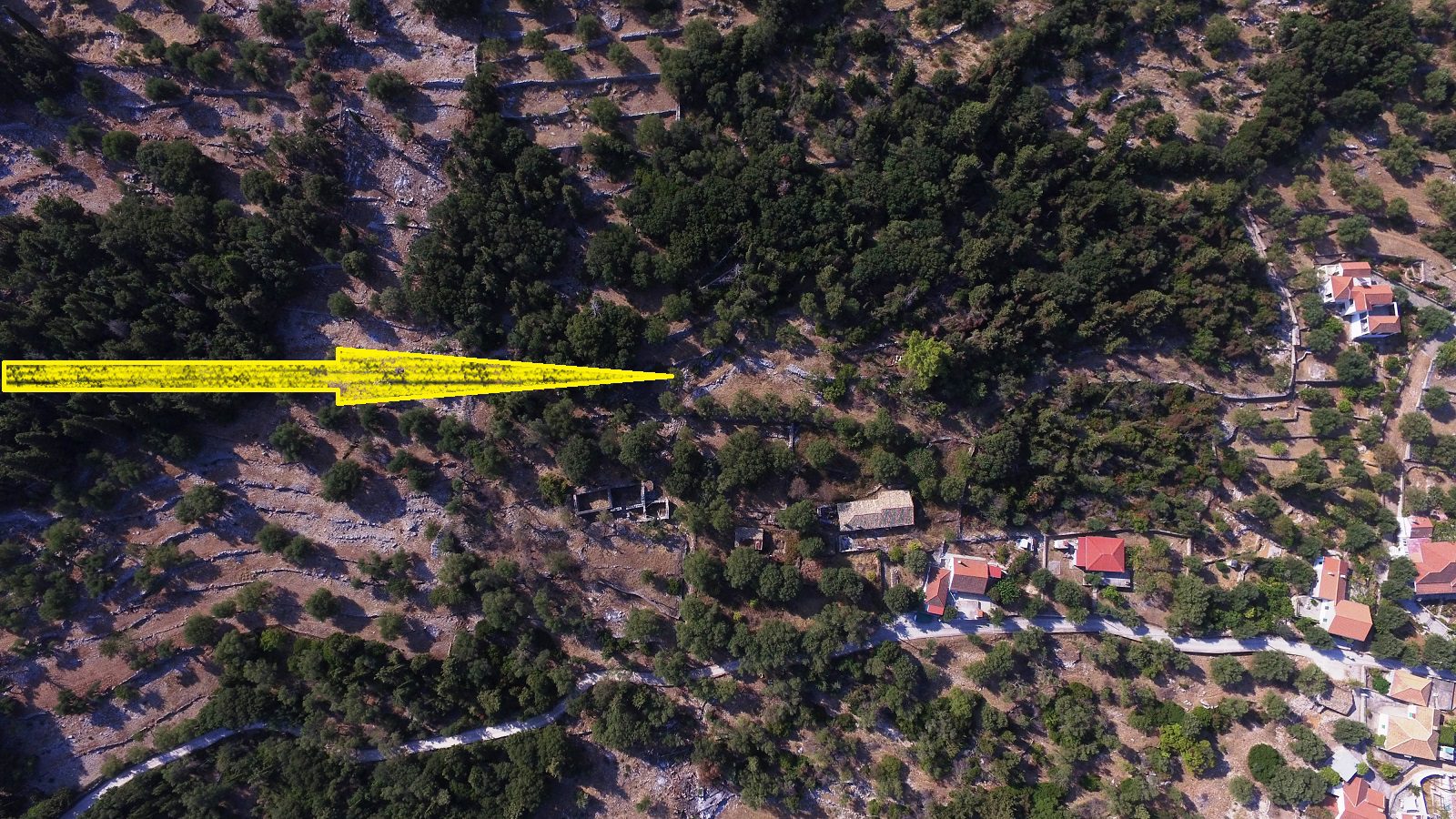 Aerial views of land for sale Ithaca Greece, Stavros