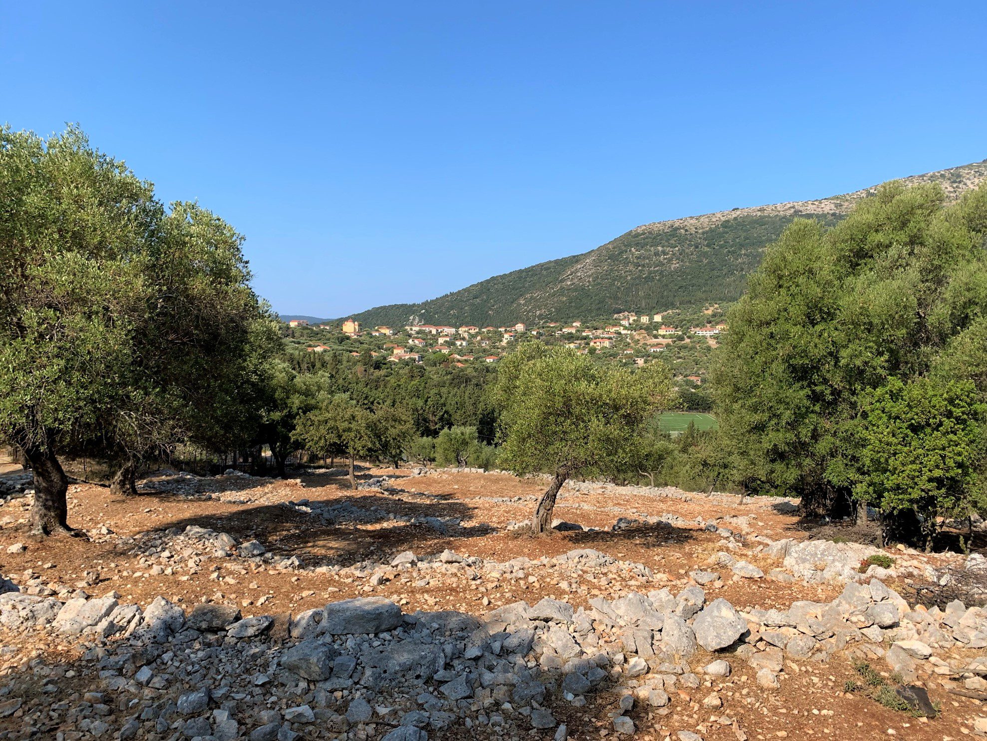 Landscape and terrain of land for sale Ithaca Greece, Stavros