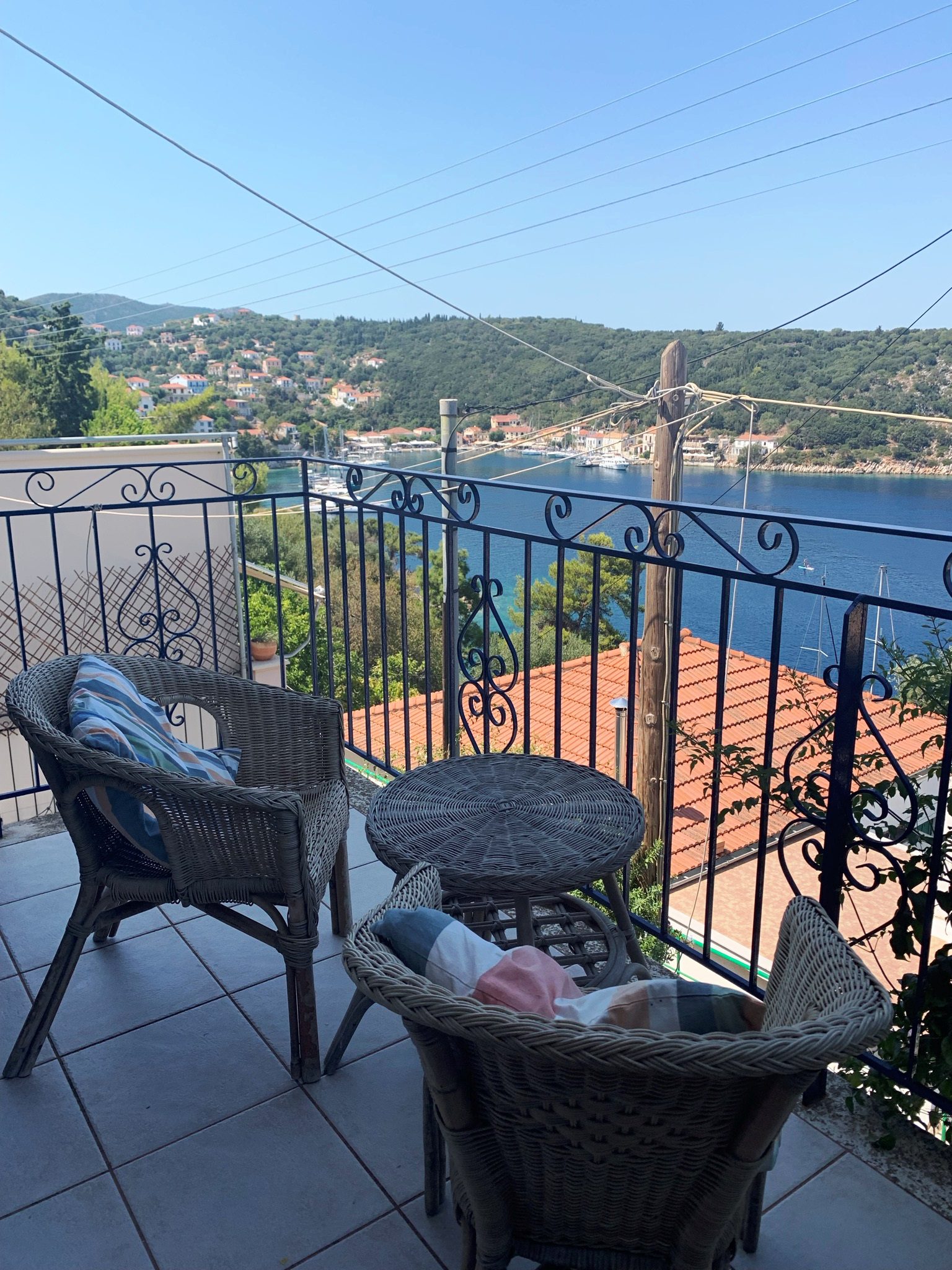 Balcony of house for rent in Ithaca Greece, Kioni