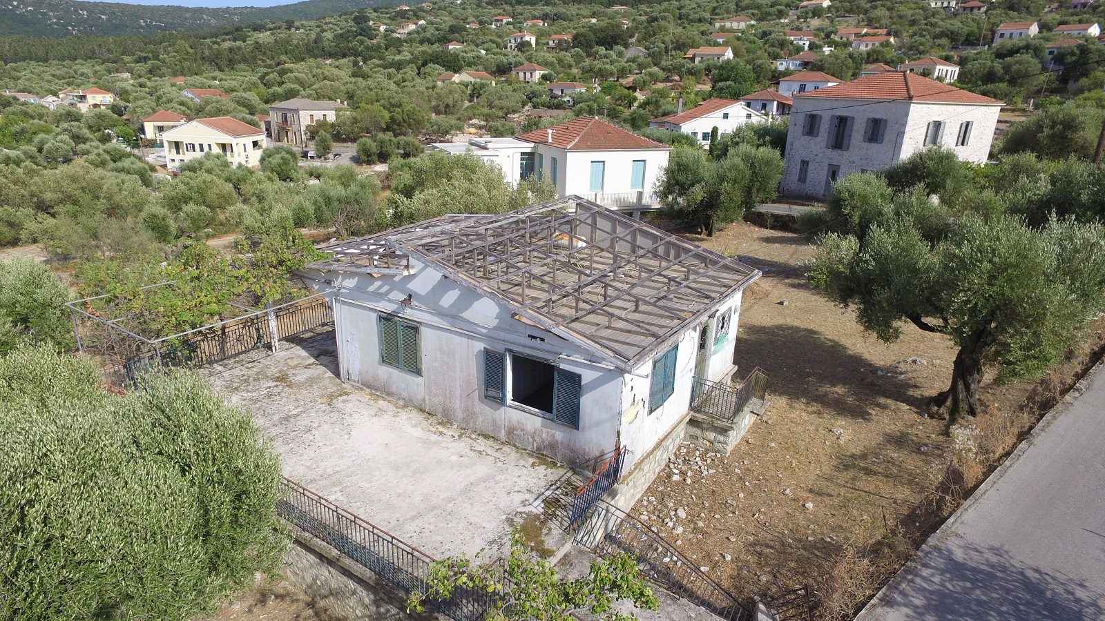 Aerial views of land for sale Ithaca Greece, Stavro