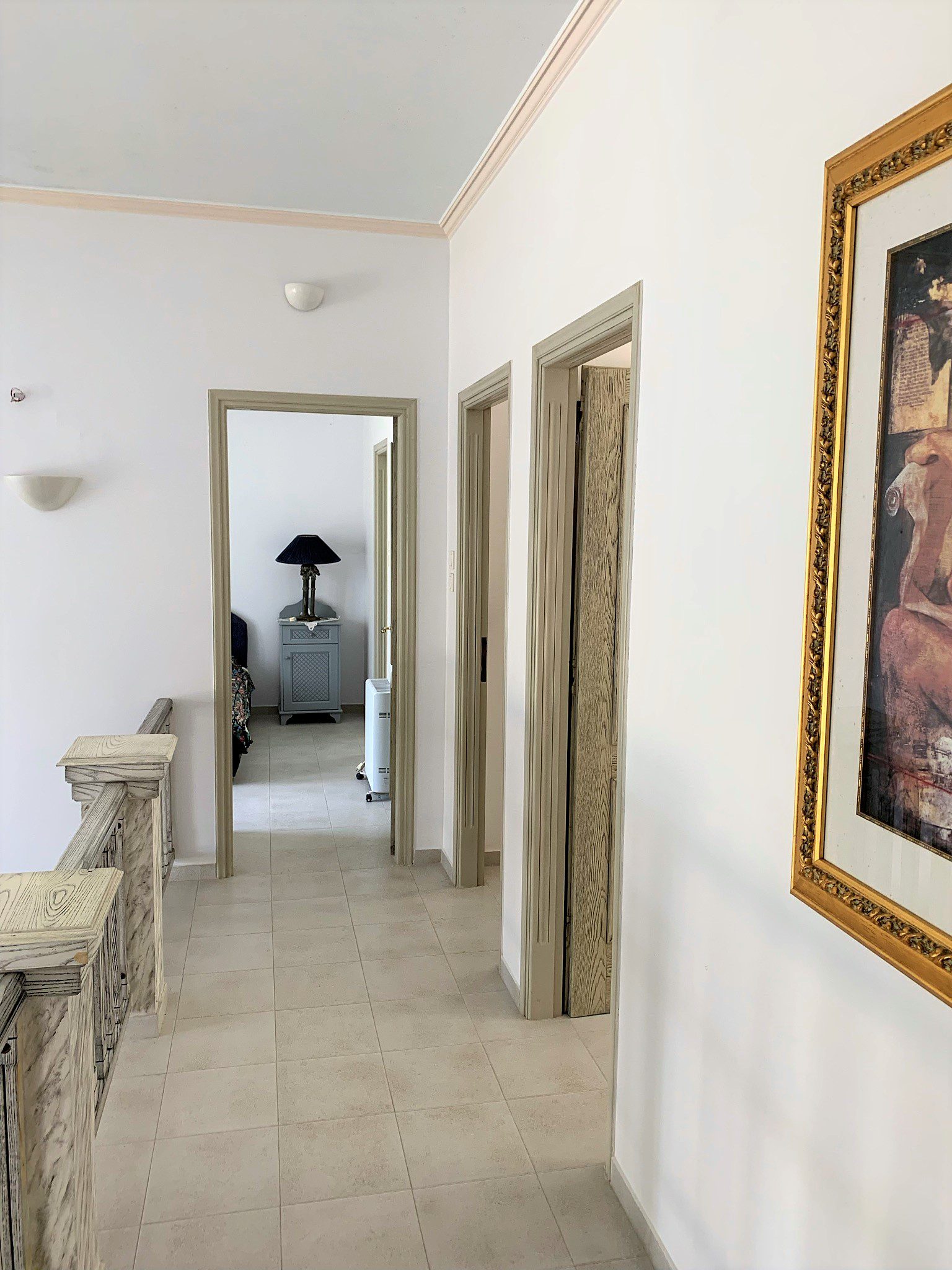 Passage way leading to rooms of house for sale Ithaca Greece, Aetos