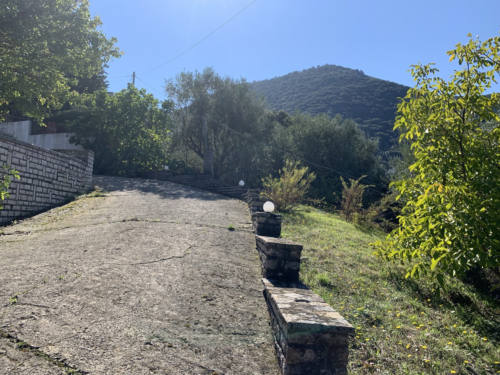 Driveway up to house for sale Ithaca Greece, Aetos