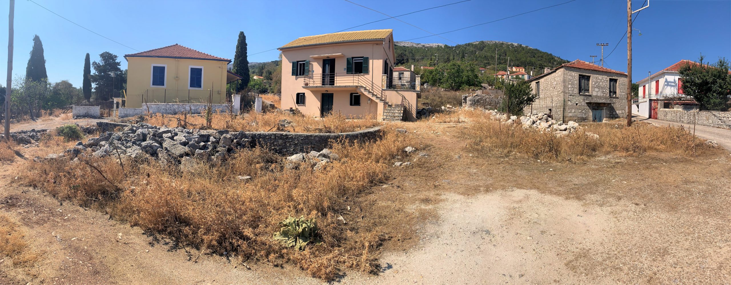 Distant view of house for sale Ithaca Greece, Anoghi