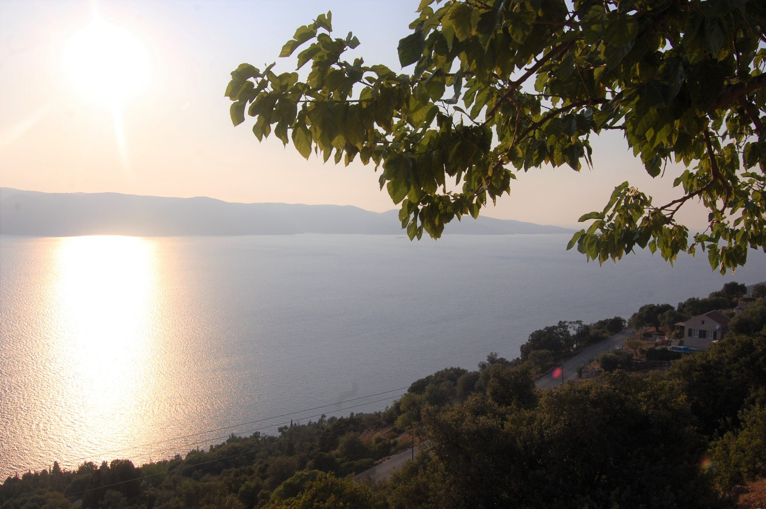Sunset views from land for sale Ithaca Greece, Lefki