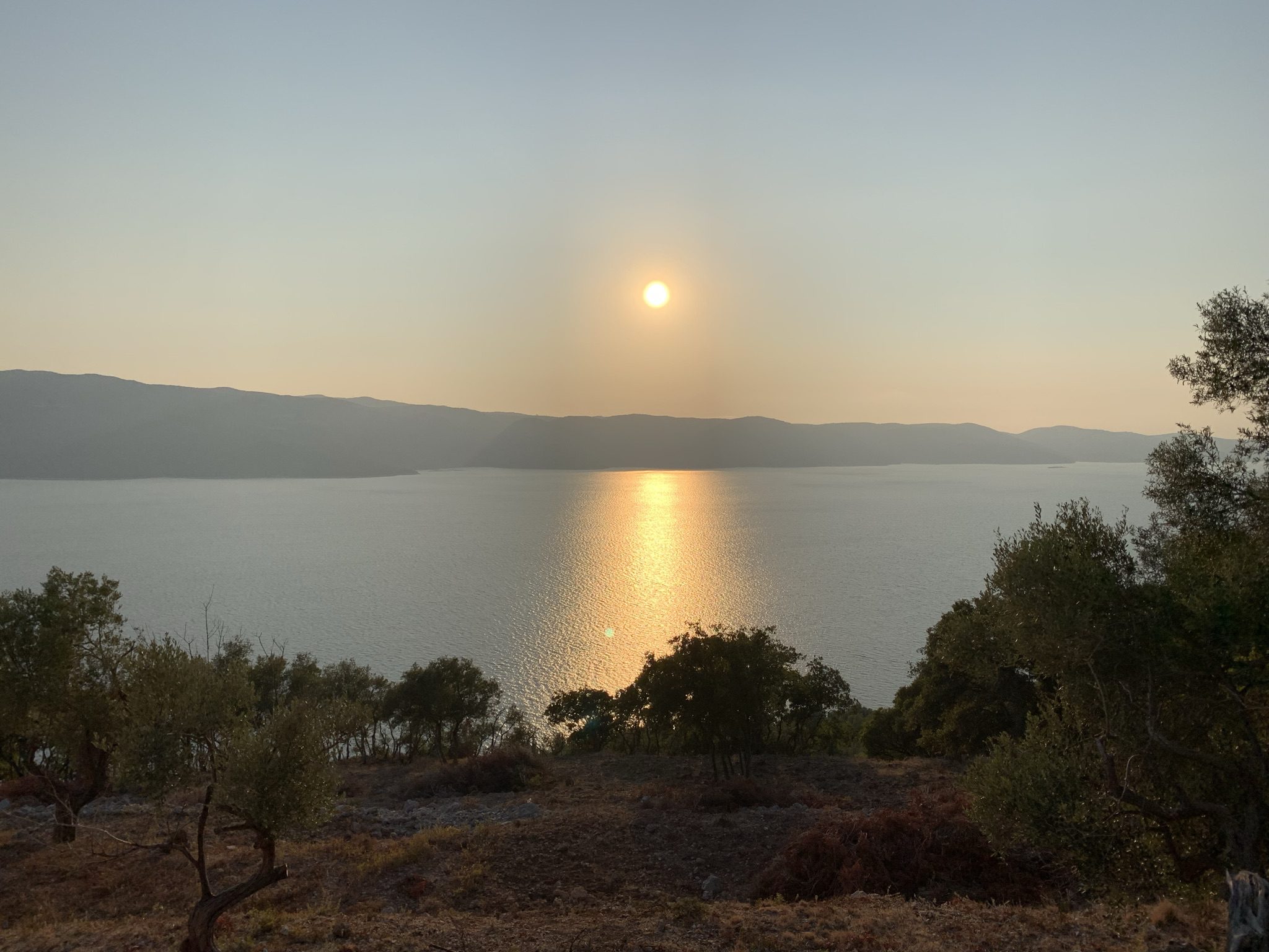 Sunset views from land for sale Ithaca Greece, Lefki