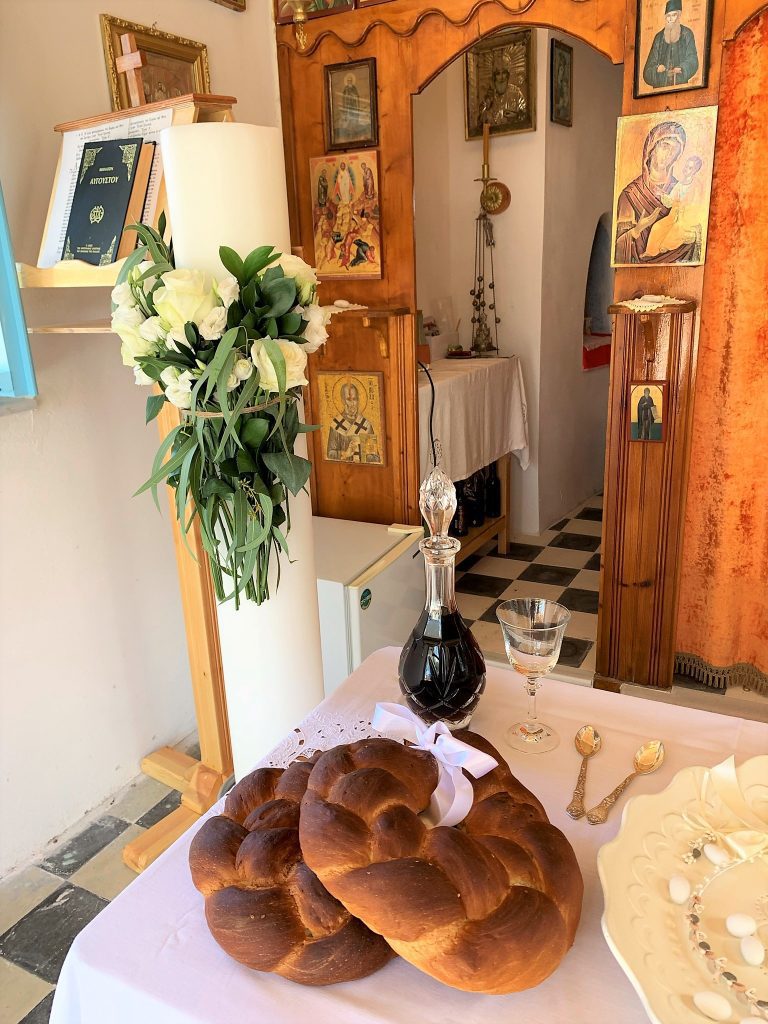 Bread with wine, wedding Ithaca Greece