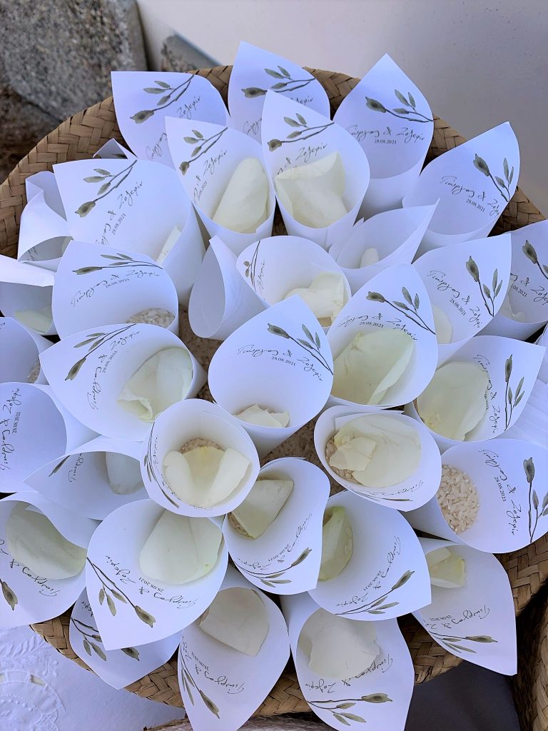 Confetti cones, wedding Ithaca Greece