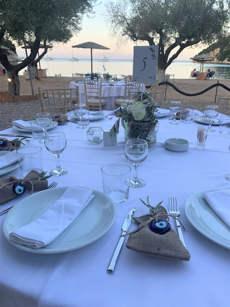 table setting, wedding Ithaca Greece