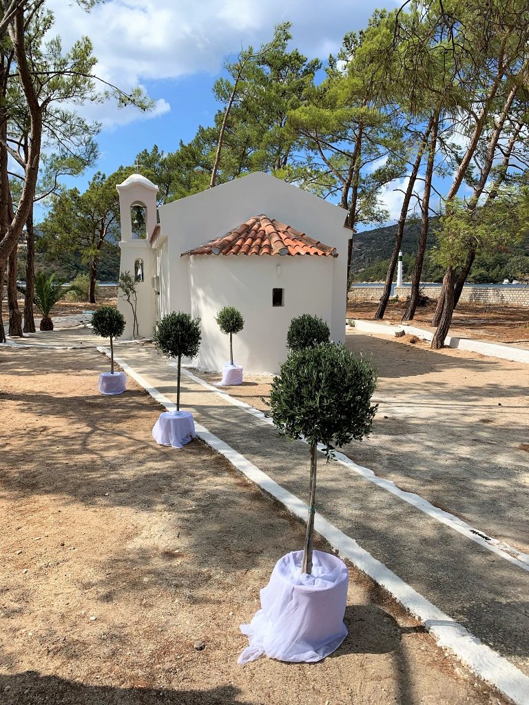 Church with olive trees, wedding Ithaca Greece