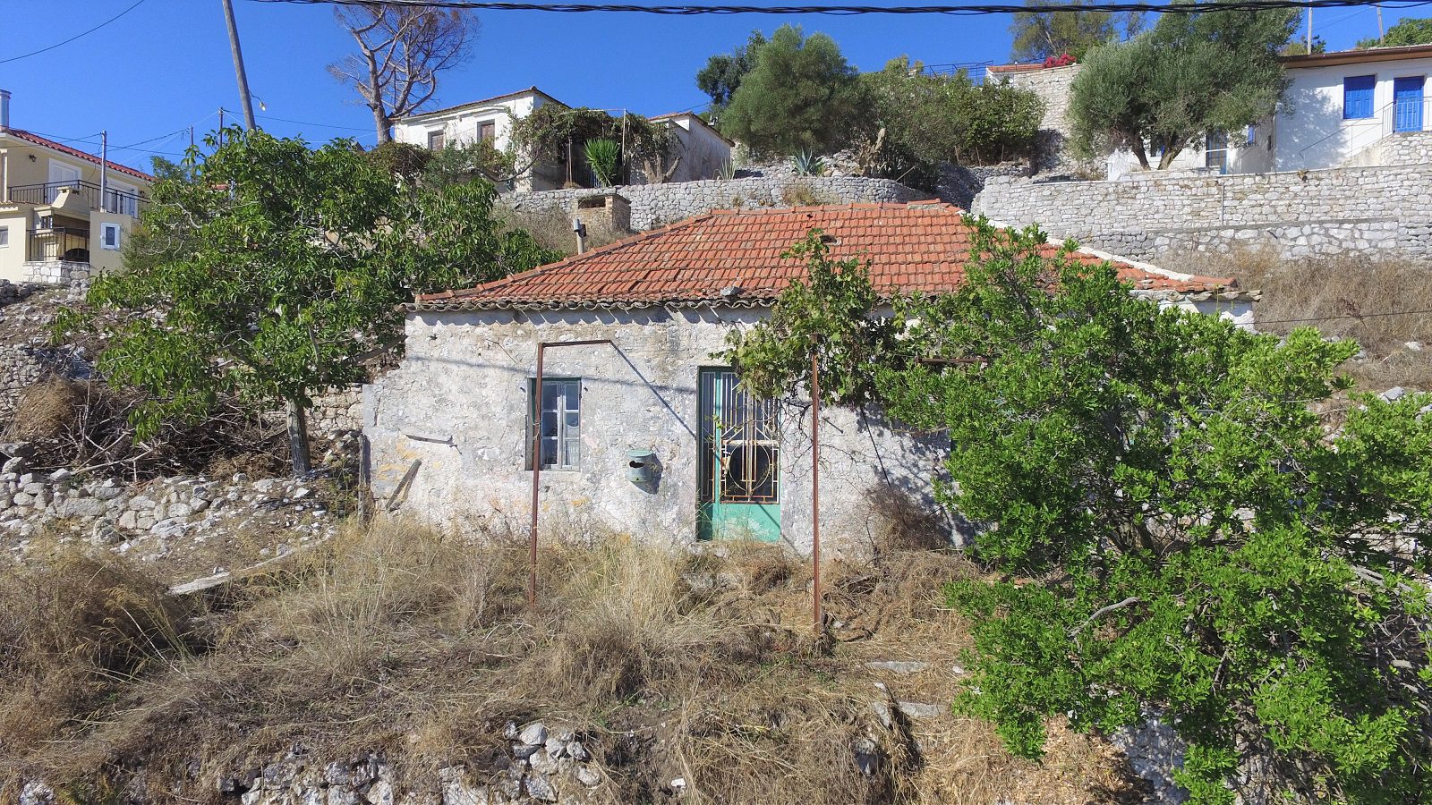 Front view of house for sale Ithaca Greece, Exoghi