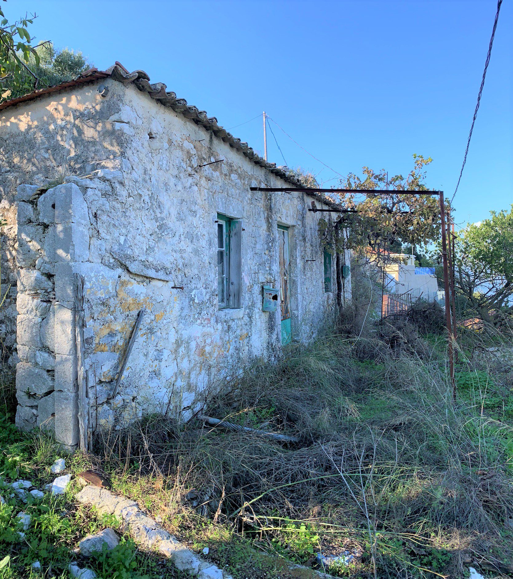 Exterior of house for sale Ithaca Greece, Exoghi