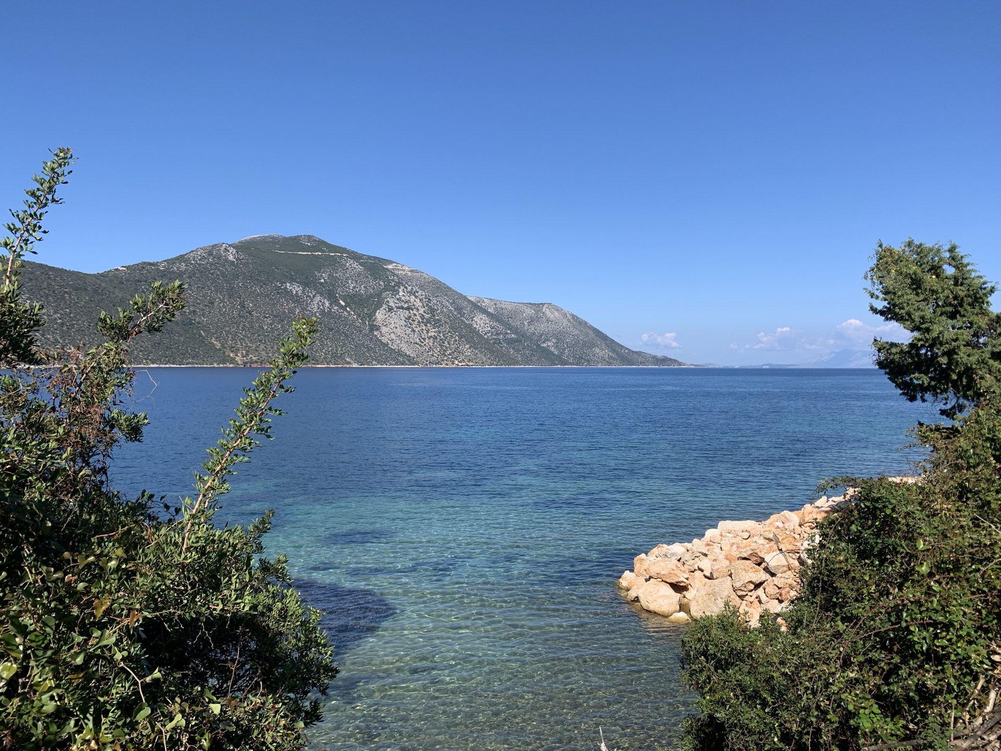 Beach below the house for sale Ithaca Greece, Aetos
