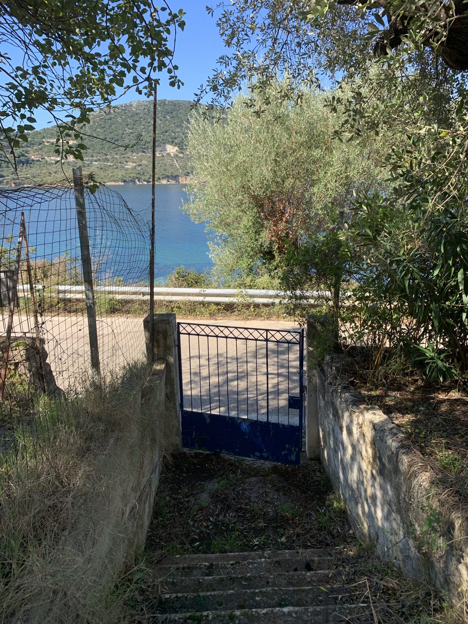 Front gate of house for sale Ithaca Greece, Aetos
