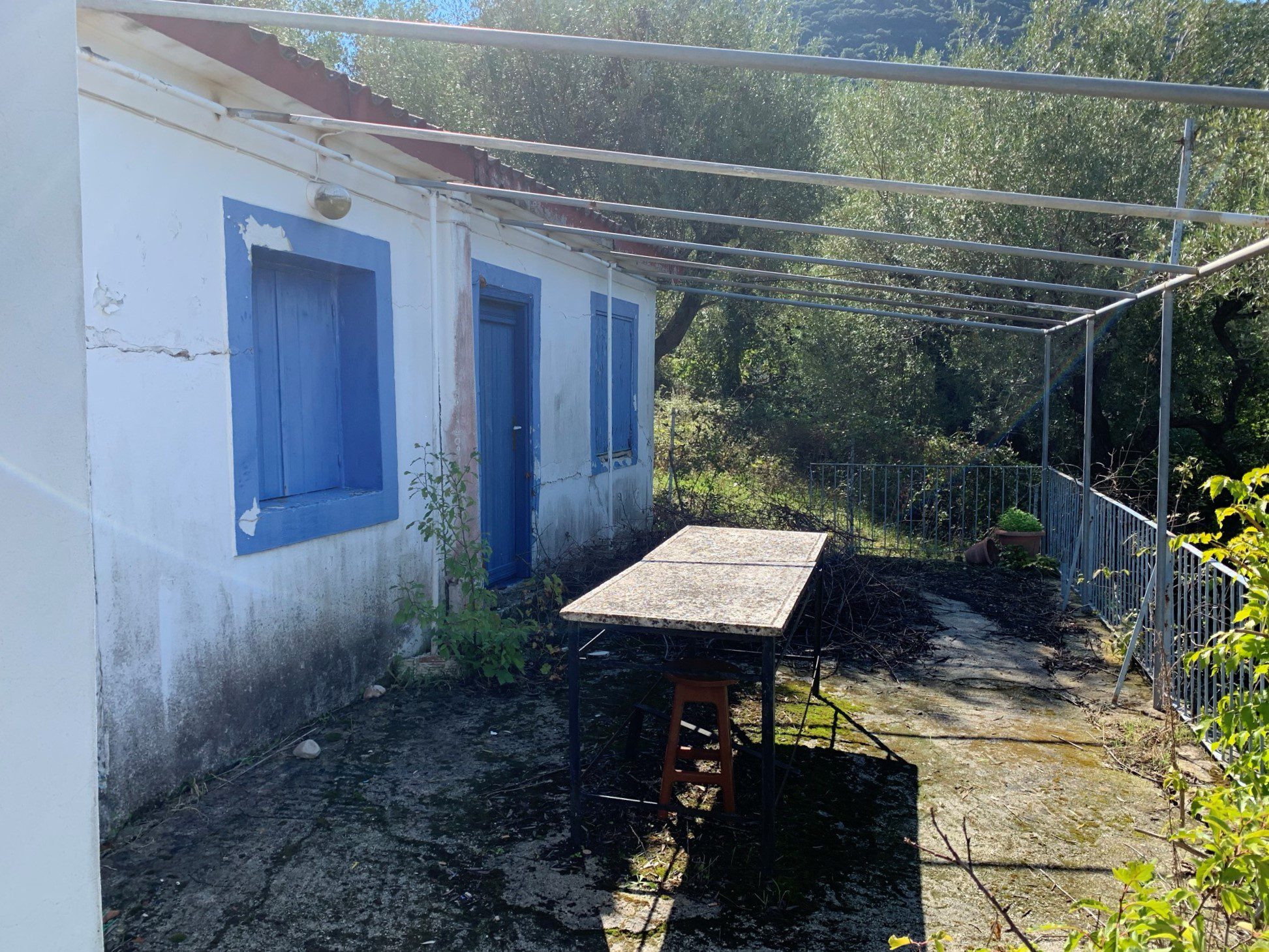 Front veranda of house for sale Ithaca Greece, Aetos