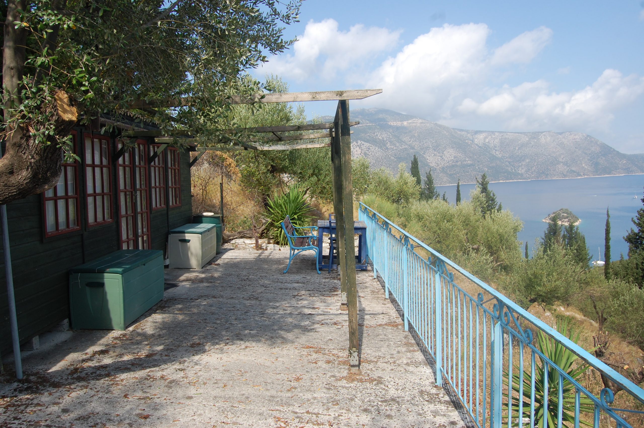 Terrace of house for sale on Ithaca Greece, Vathi