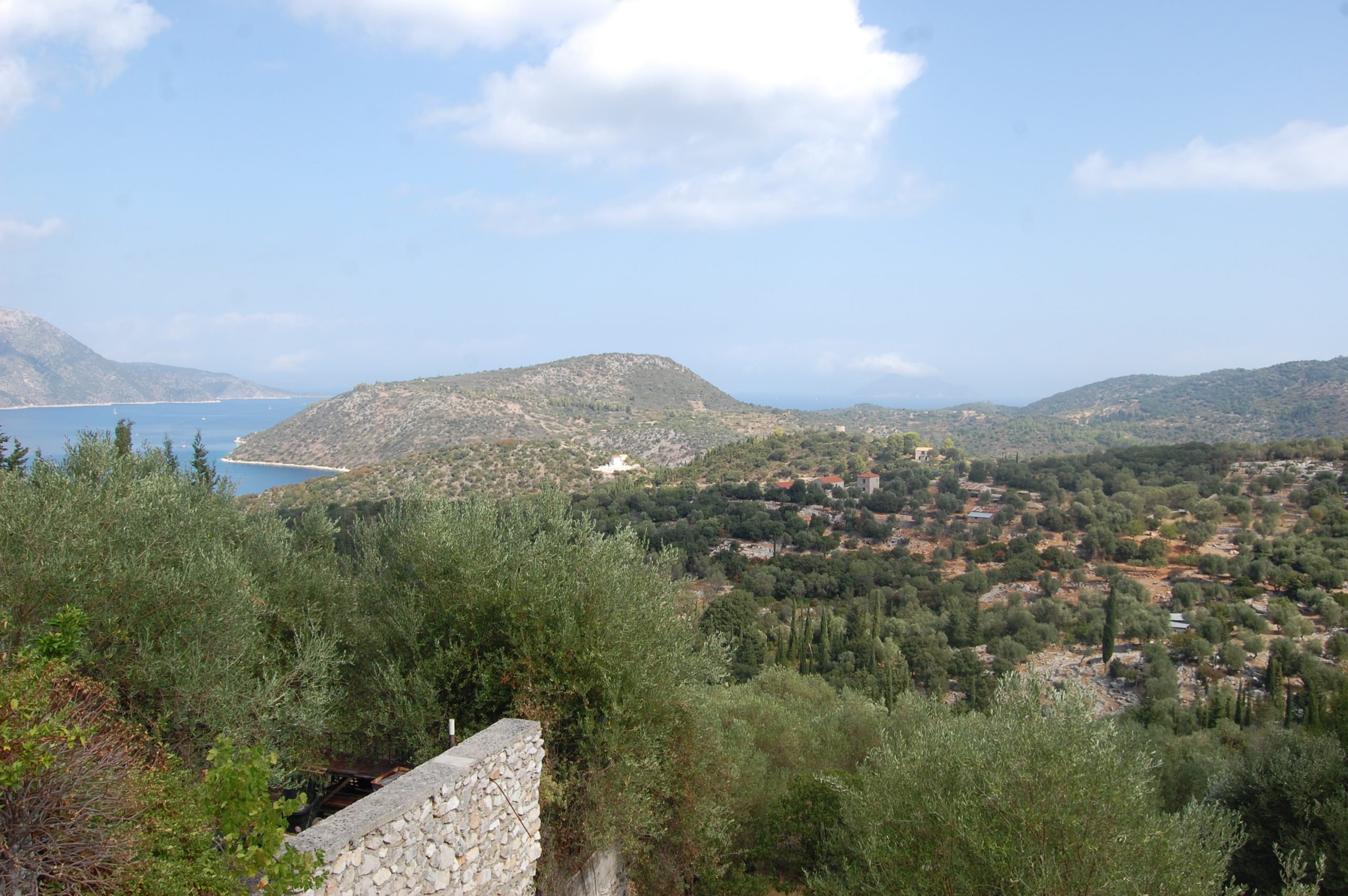 Terrace and sea views of house for sale on Ithaca Greece, Vathi
