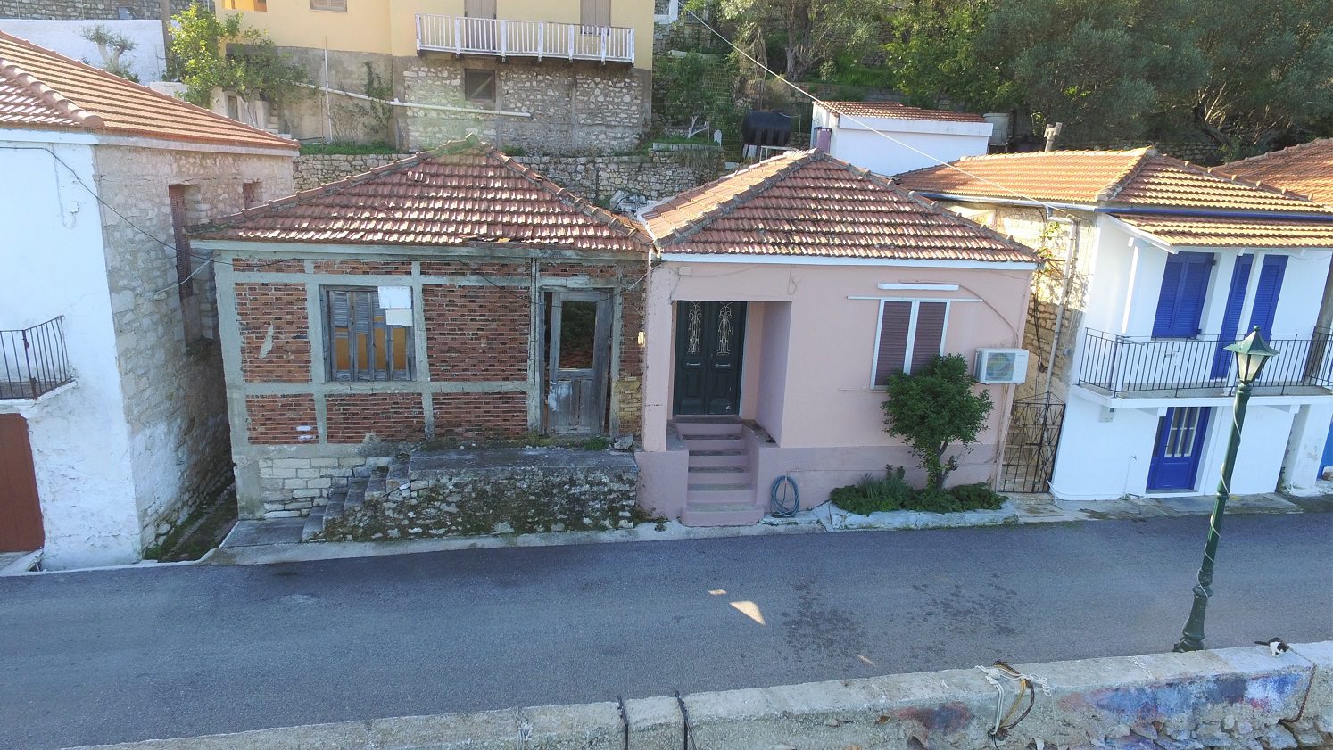 Aerial views of house for sale on Ithaca Greece, Vathi