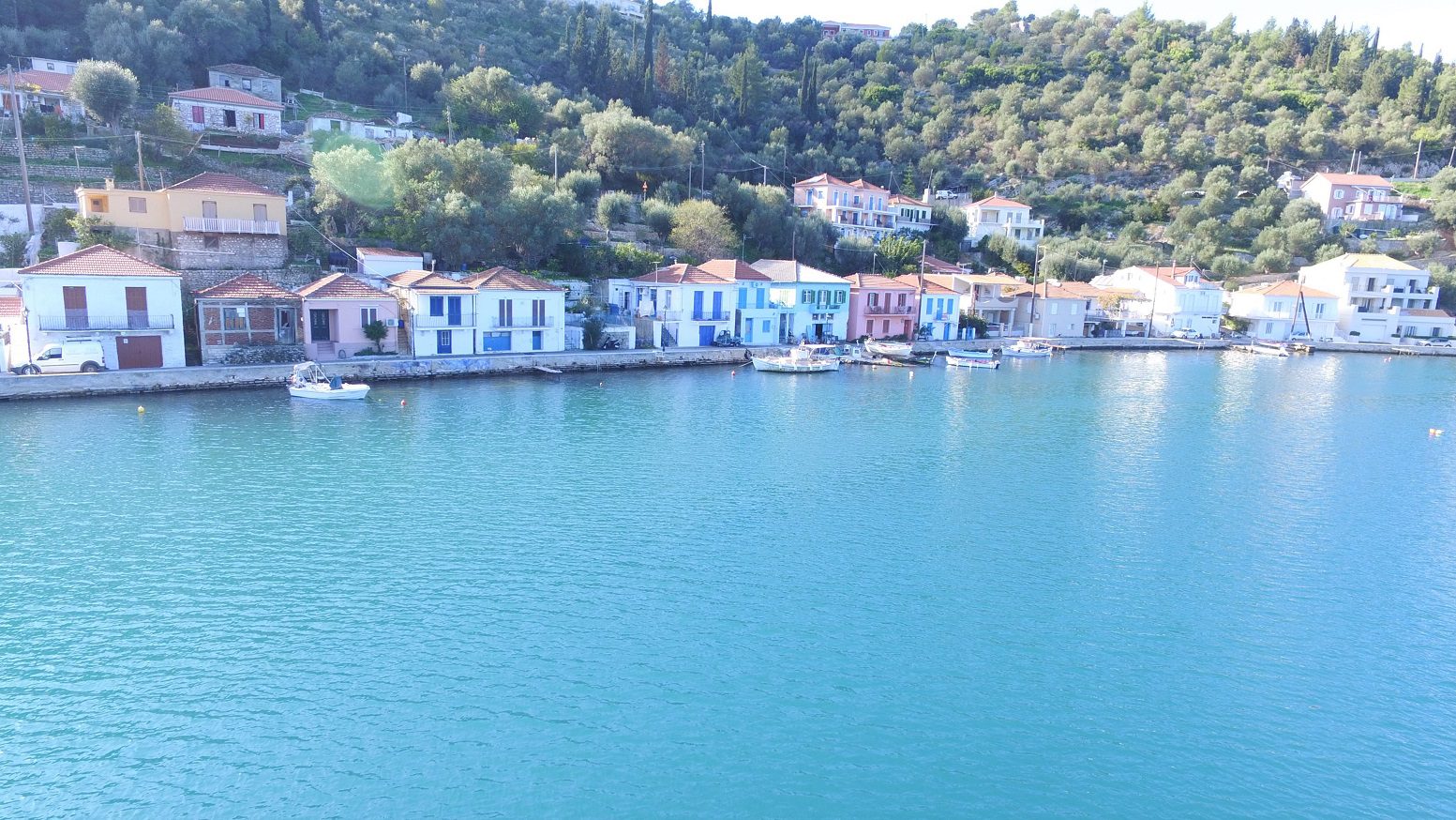 Aerial views of house for sale on Ithaca Greece, Vathi