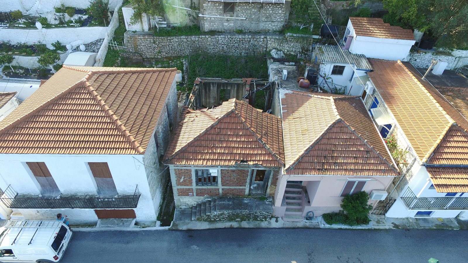 Aerial views of house for sale on Ithaca Greece, Vathi
