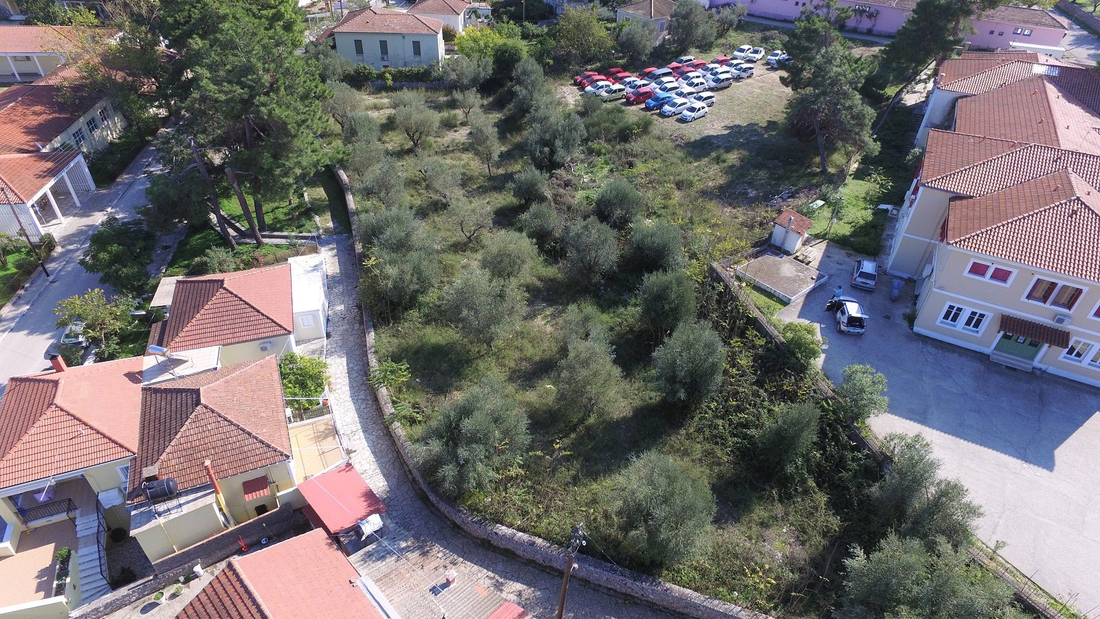 Aerial view of land for sale Ithaca Greece, Vathi