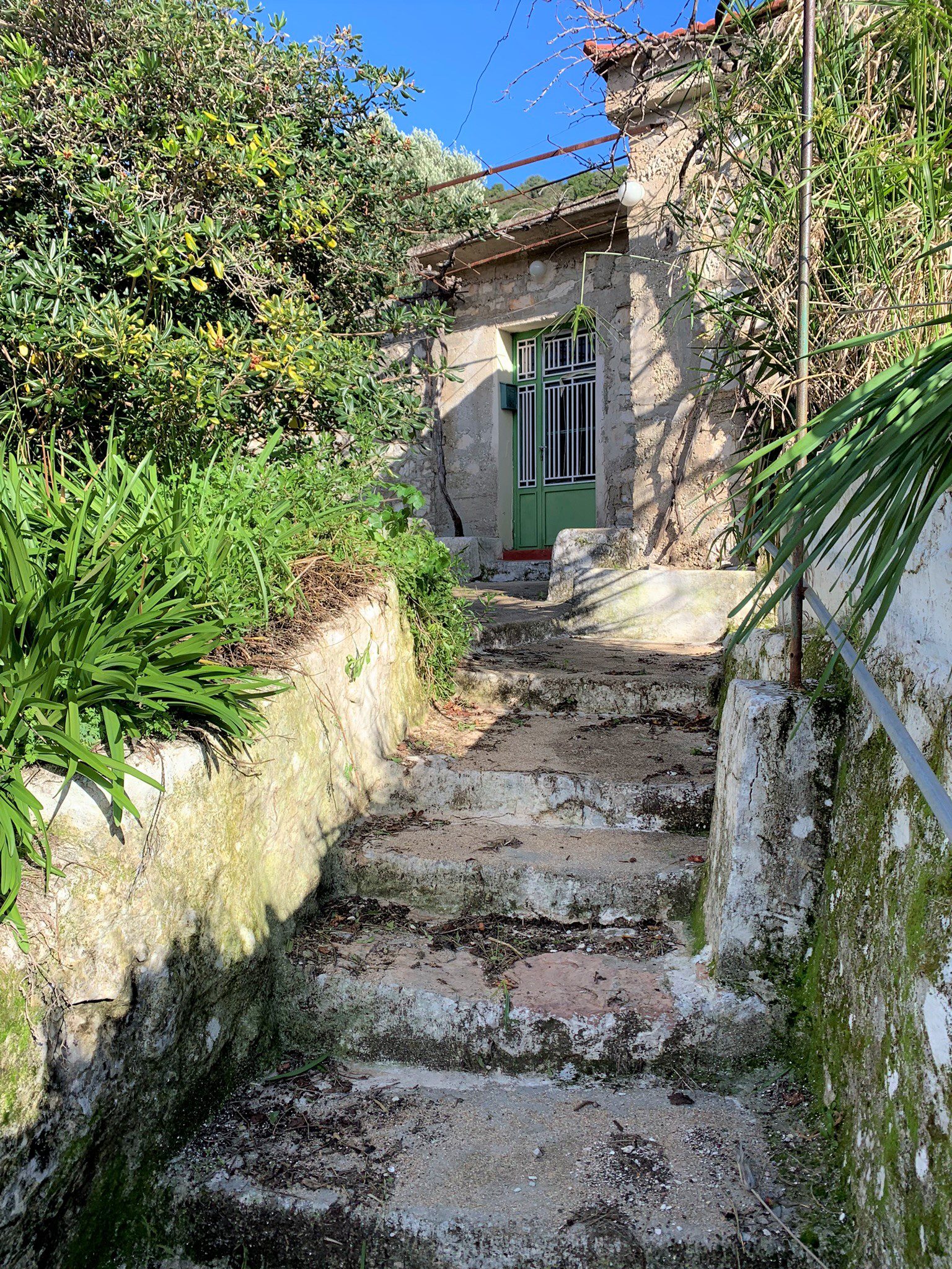 Stone steps to house for sale on Ithaca Greece, Vathi